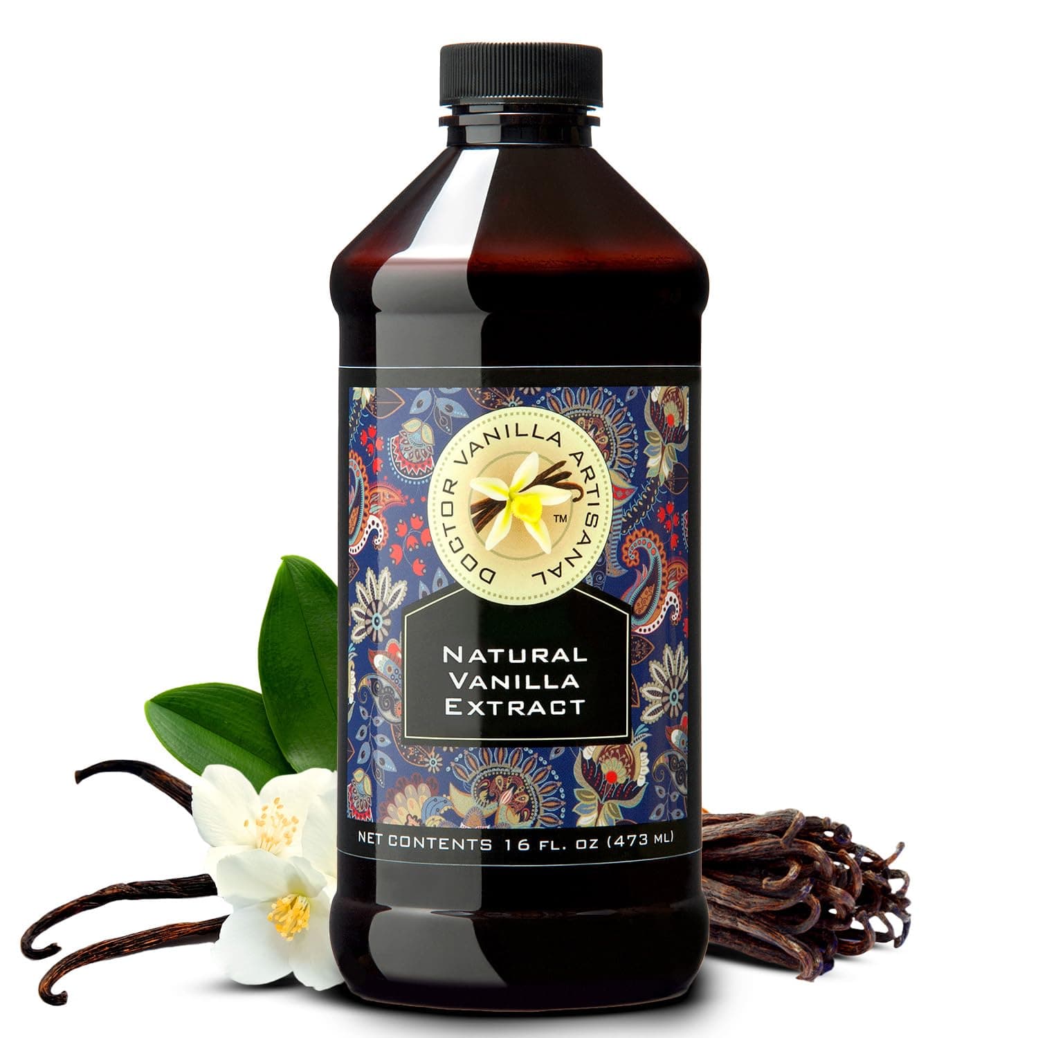 - Natural Vanilla Extract, 16 fl oz - Madagascar Bourbon vanilla, kosher, sugar‑free, GMO‑free, gluten‑free, and additive‑free