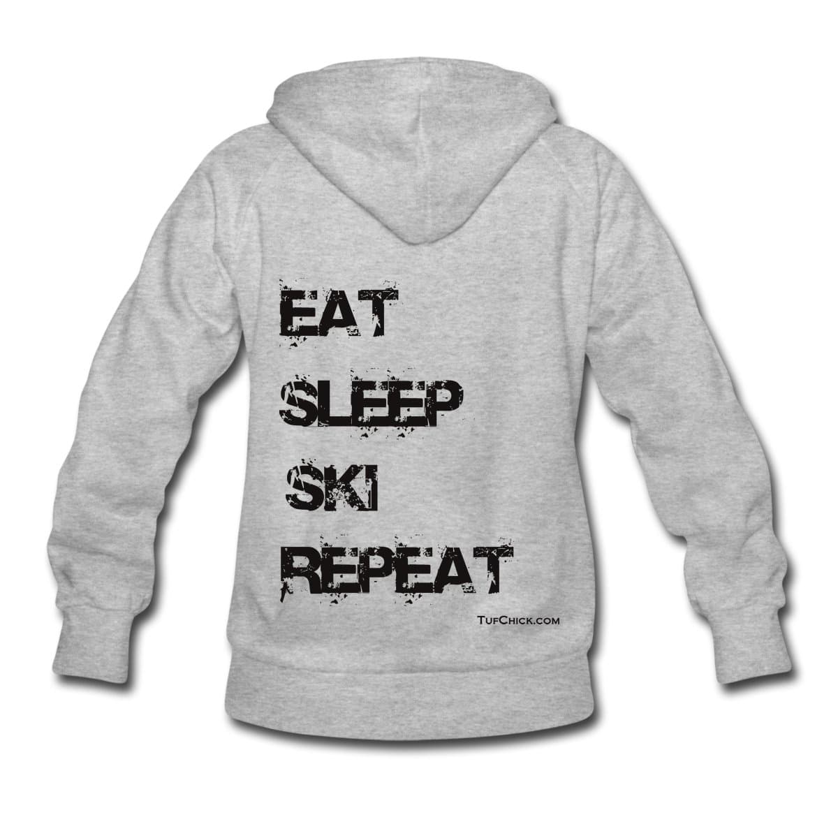 Tuf Chick Women's Eat Sleep Ski Repeat Hoodie (Back Print)