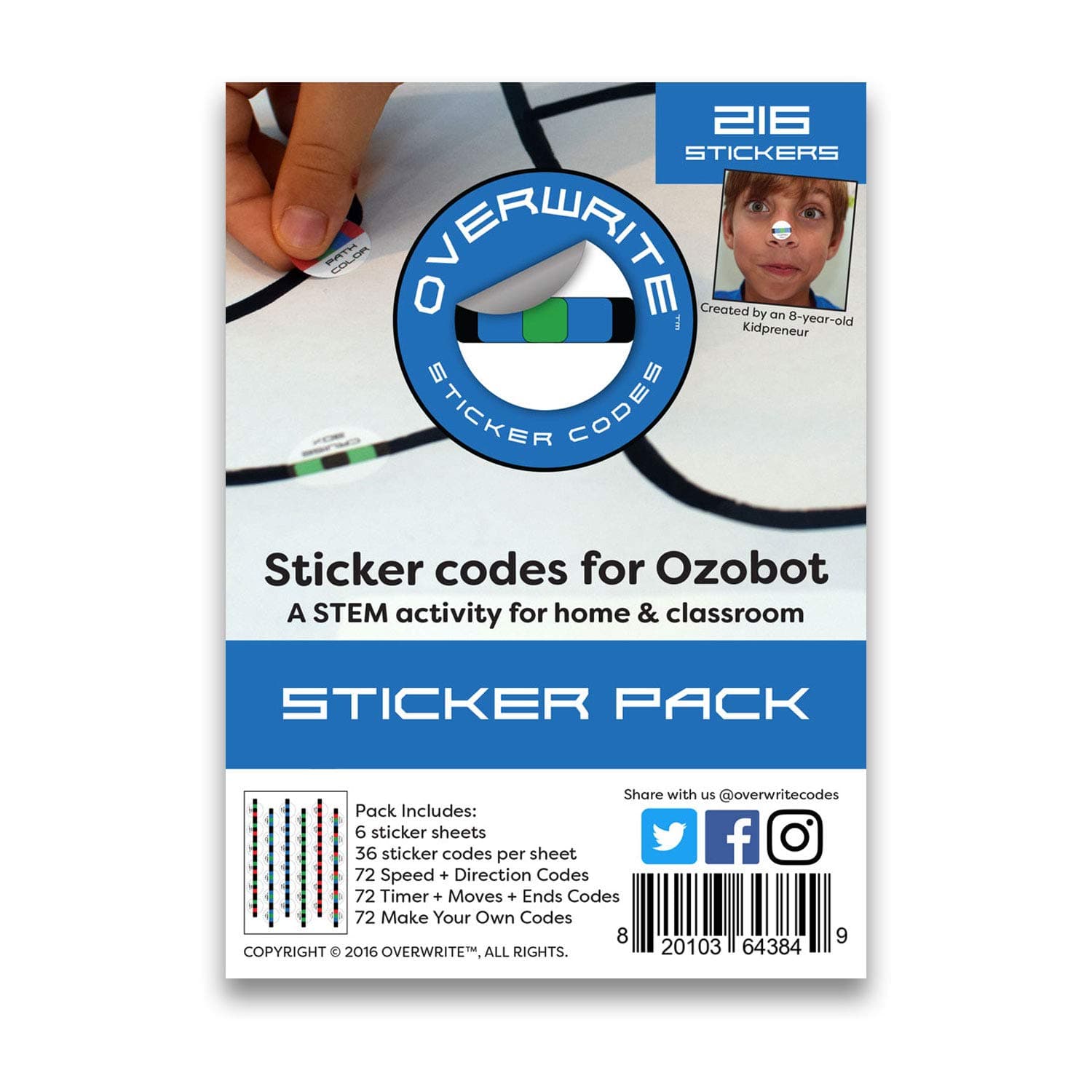 Sticker Codes (Codes Pack) for use with Ozobot