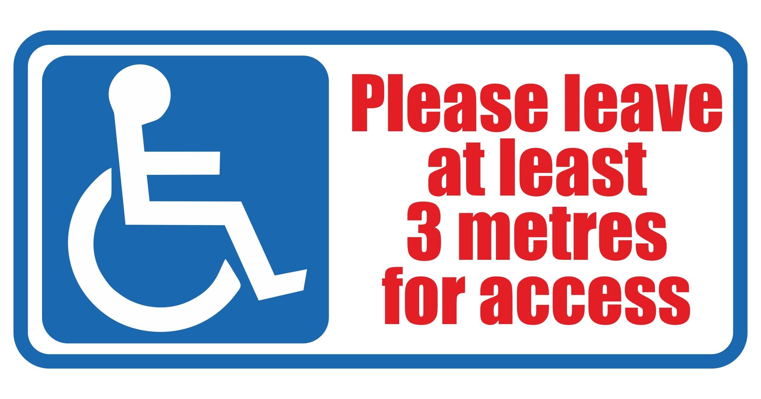 VWPEYY Landing Designs Disabled Please Leave 3 Metres For Access Car Van Sticker