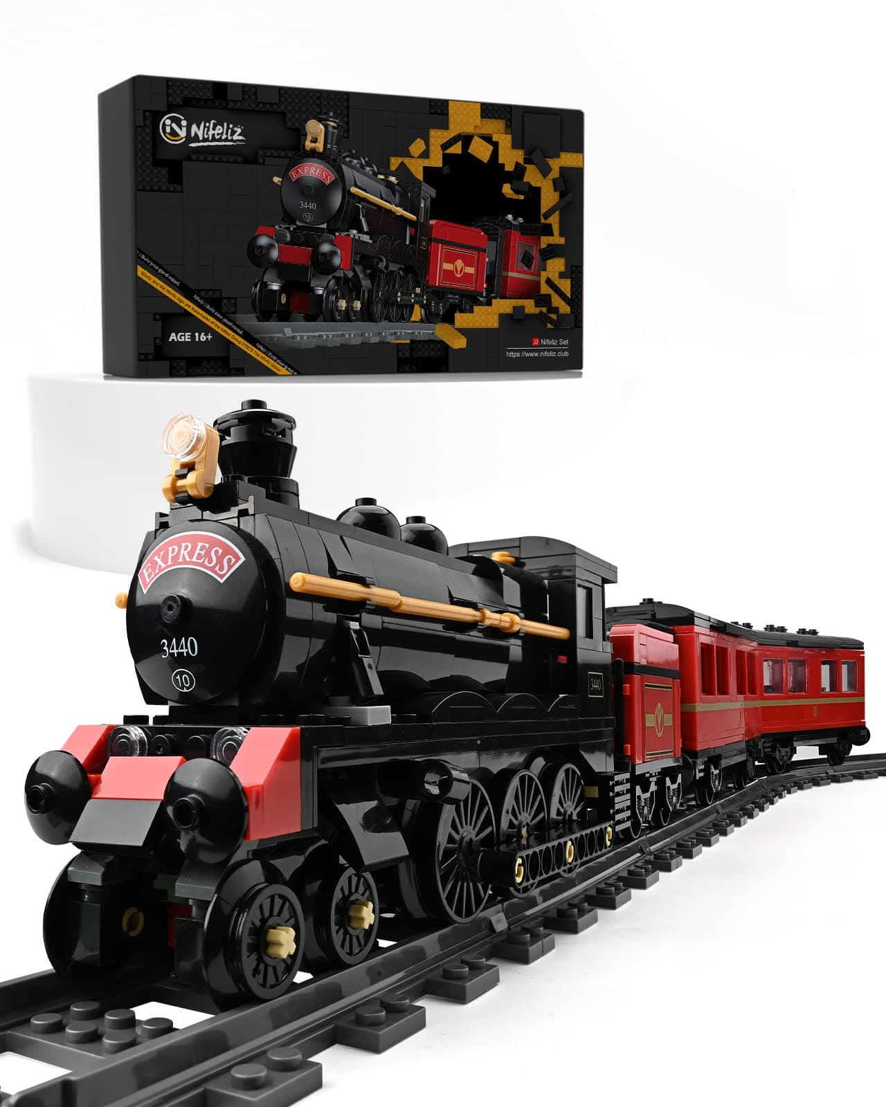 Nifeliz GWR 2900 Class Steam Locomotive Building Kit - 1:38 Scale Model With Track, Collectible Display Set for Train Enthusiasts (789 PCS)