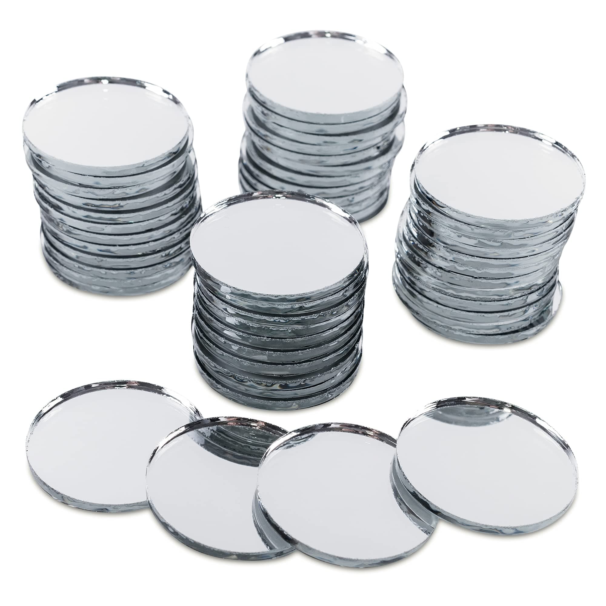 Super Z Outlet Mini Small Round Glass Mirror Circles (1in)- 50 Pieces