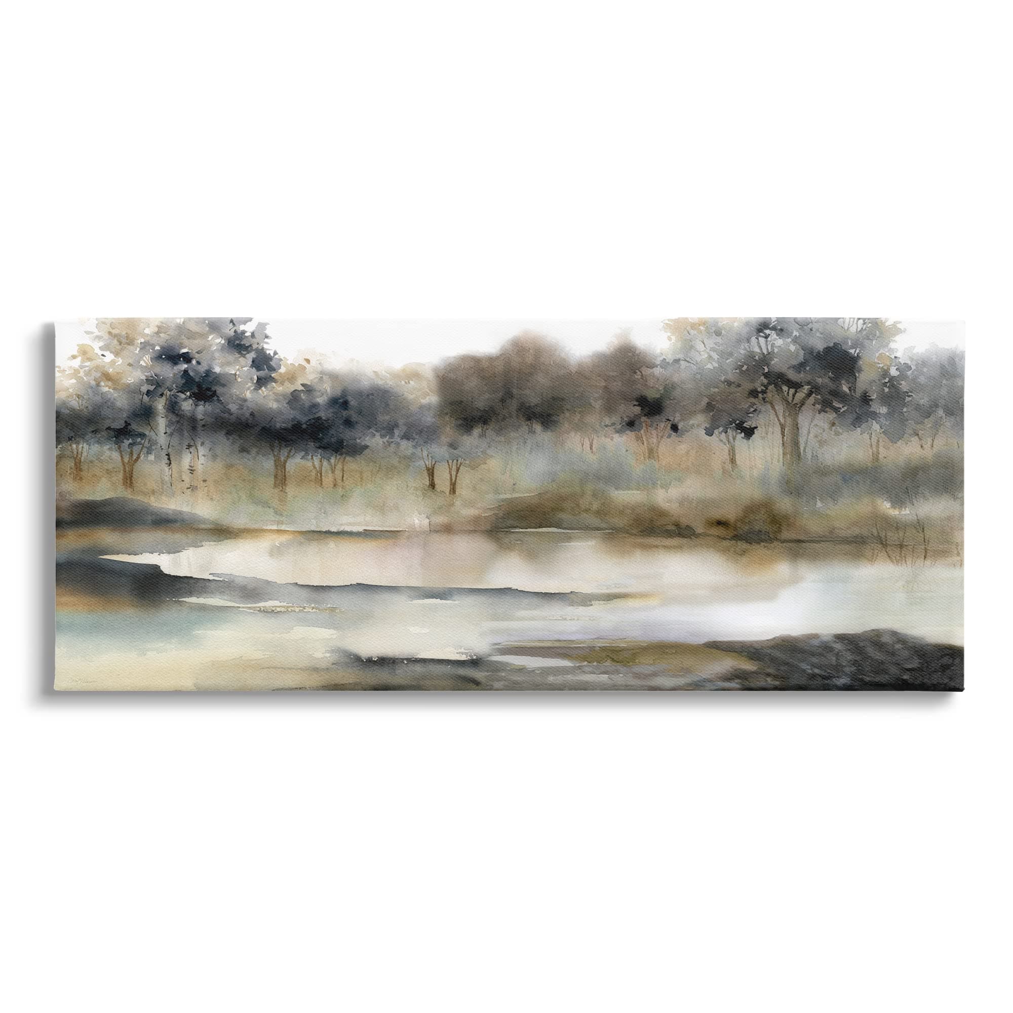 Stupell Industries Trees By Lakeside Landscape Canvas Wall Art, Design by Carol Robinson