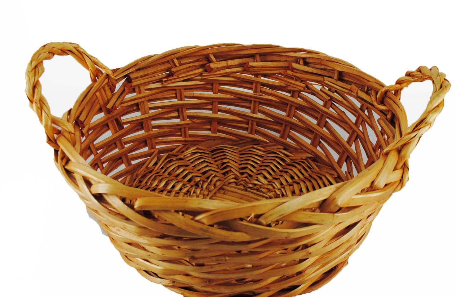 TopherTrading TOPOT Honey Brown Willow Basket with Ear Handles