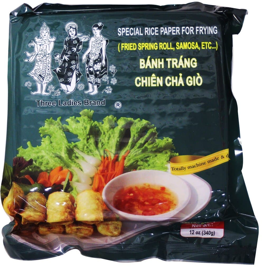 可油炸越南春卷皮 Spring Roll Rice Paper Wrapper -Special rice Paper for frying Square 16cm (1 Pack)