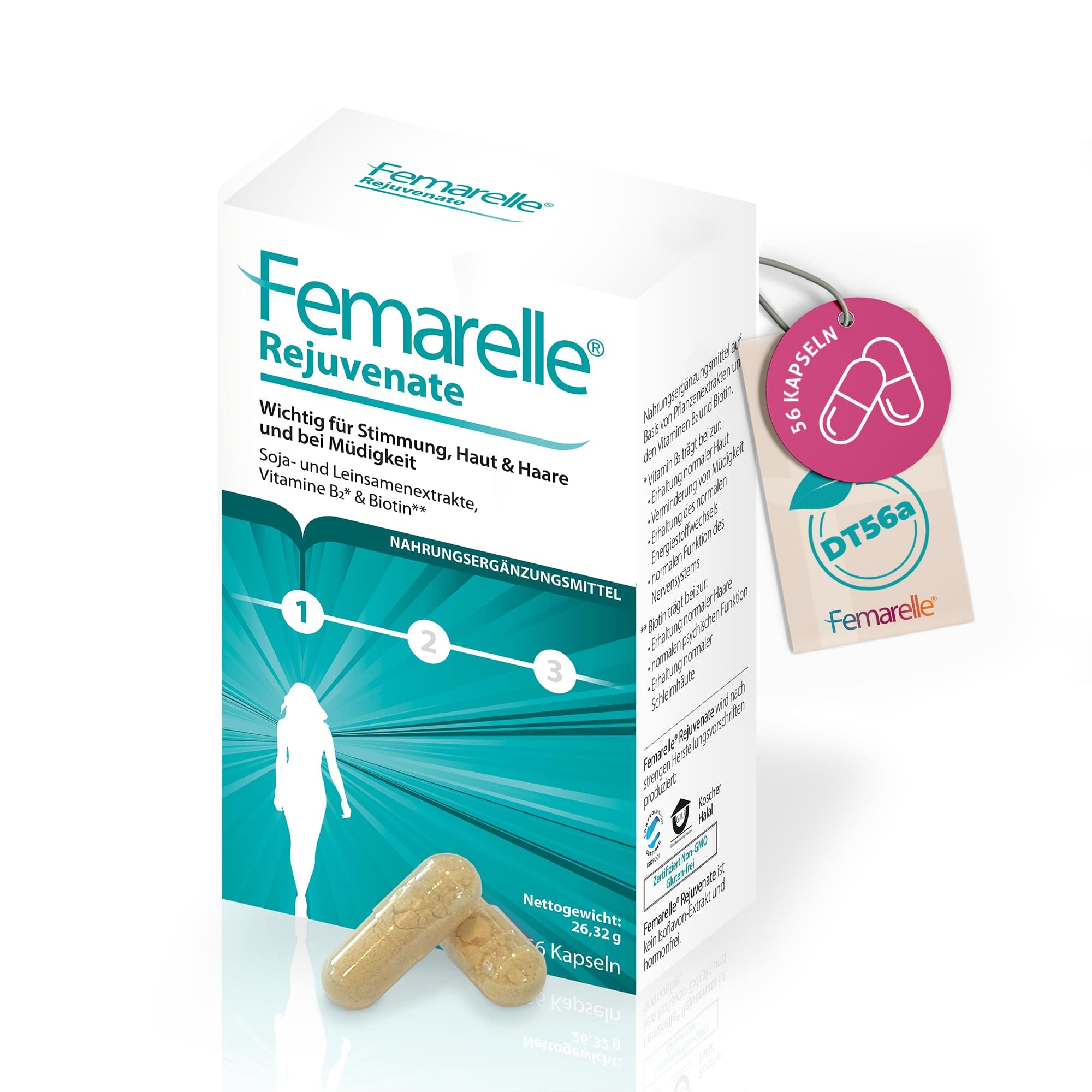 Femarelle Rejuvenate Food Supplements for Mood/Skin/Hair Support, 55 g
