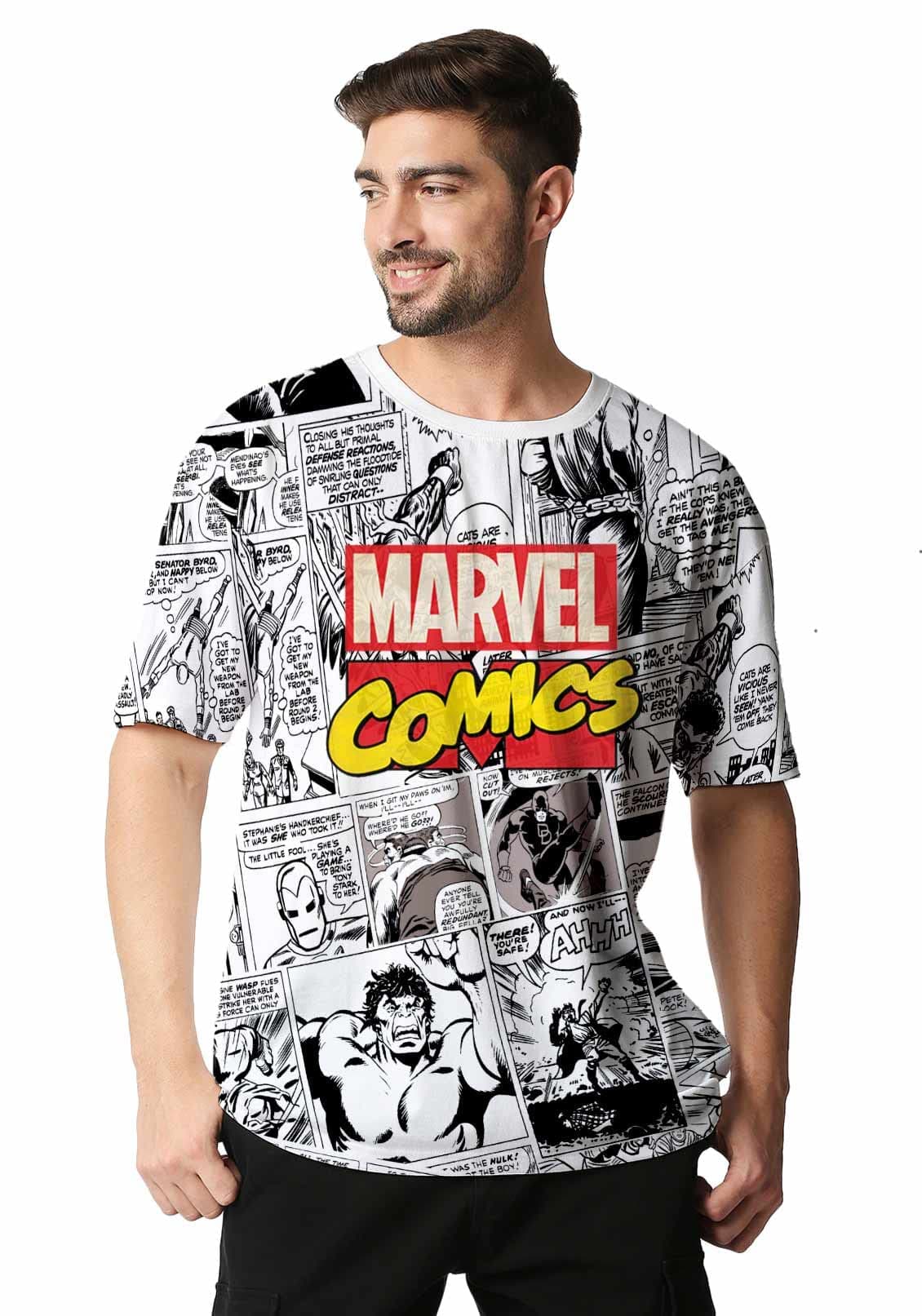 Wear Your Opinion Official Marvel Merchandise Oversized Printed T-Shirt for Men