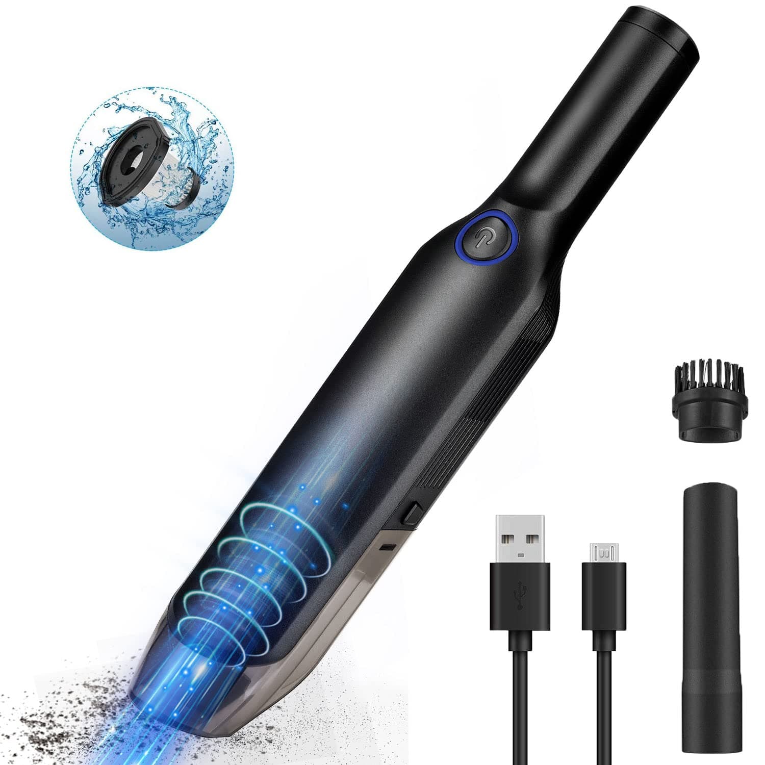 Cenow Handheld Vacuum Cleaner Cordless, 13000Pa Powerful Suction Portable Hand Held Vacuum Cleaner, Rechargeable Hand Vacuum with LED Light, Lightweight Wet-Dry Vacuum for Home, Pet Hair and Car