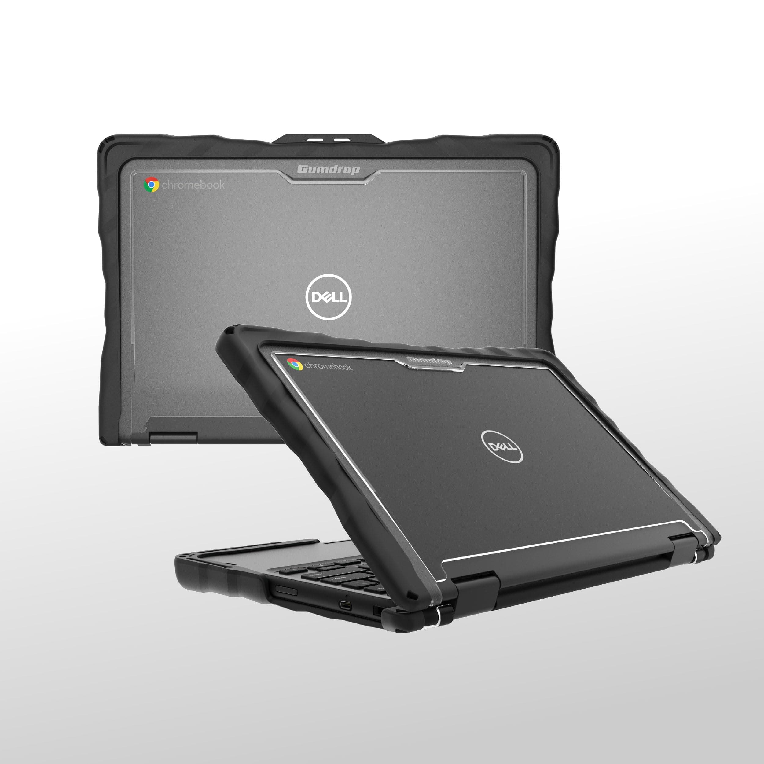 DropTech Hard Shell Laptop Case Fits Dell Chromebook 3120 | 3110 | 3100 (2-in-1) Rugged Drop Tested Shockproof Reliable Device Protection for K-12 Students Teachers and Classrooms - Black