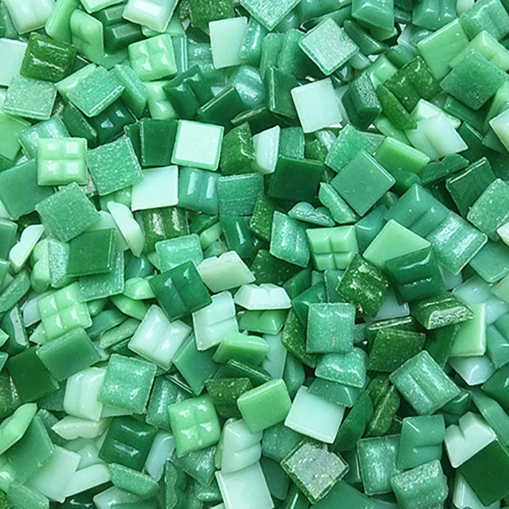 Rancheng Square Mosaic Tile Assortment Colored Mosaic Tiles Glass Pieces Set DIY Making Art Craft Accessory