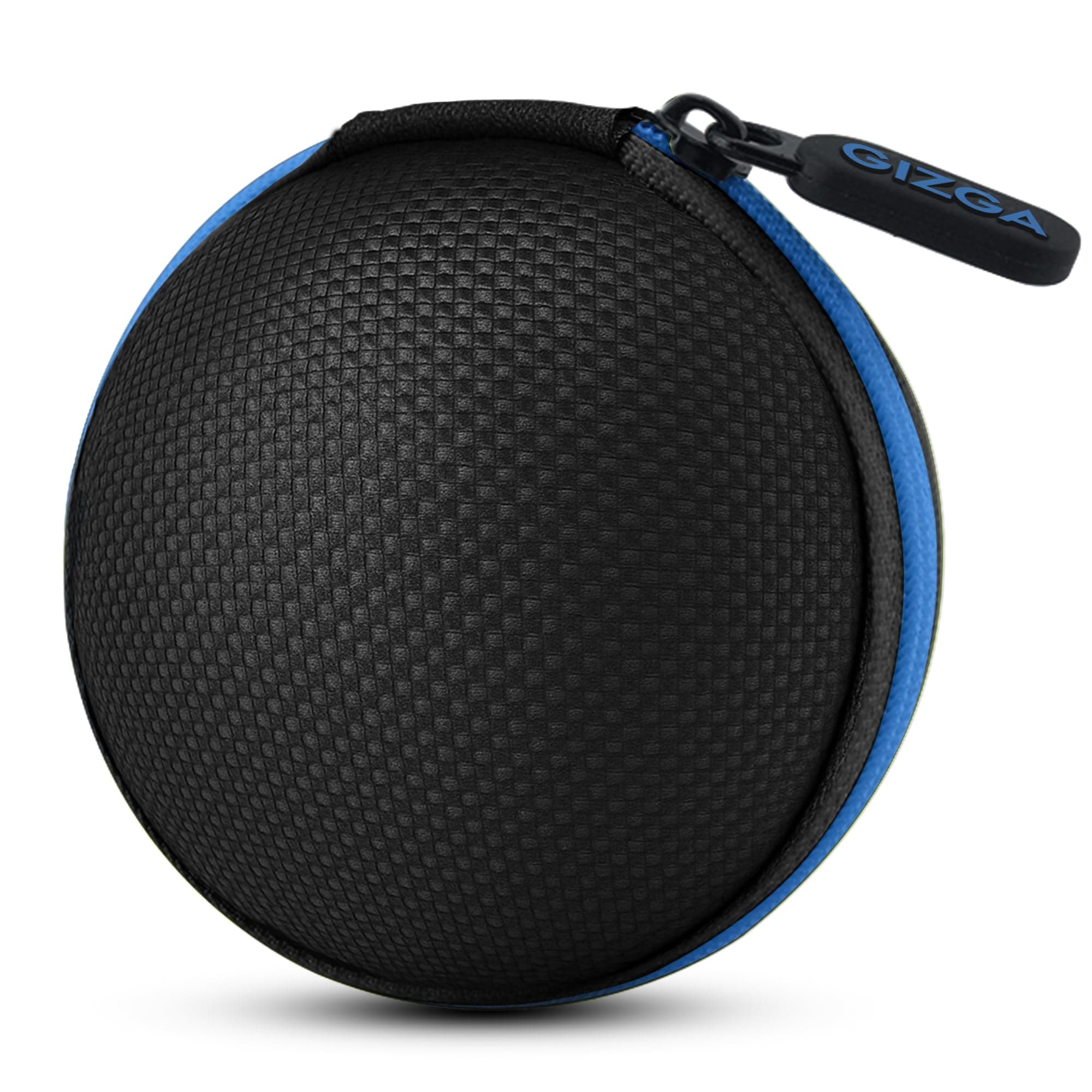 GIZGA essentials Earphone Carrying Case, Multi-Purpose Pocket Storage Travel Organizer for Earphones, Headset, Pen Drives, SD Cards, Shock-Proof Ballistic Nylon, Soft Fabric, Mesh Pocket, Blue
