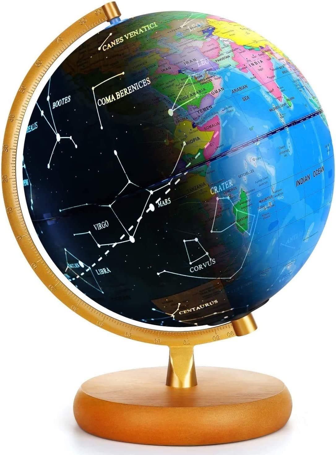LED Constellation Globe Rewritable Educational 3in1 Toys, Light Up World Globe Lamp for Kids & Home Décor & Office Desktop (Includes Pen & Cleaning Cloths)