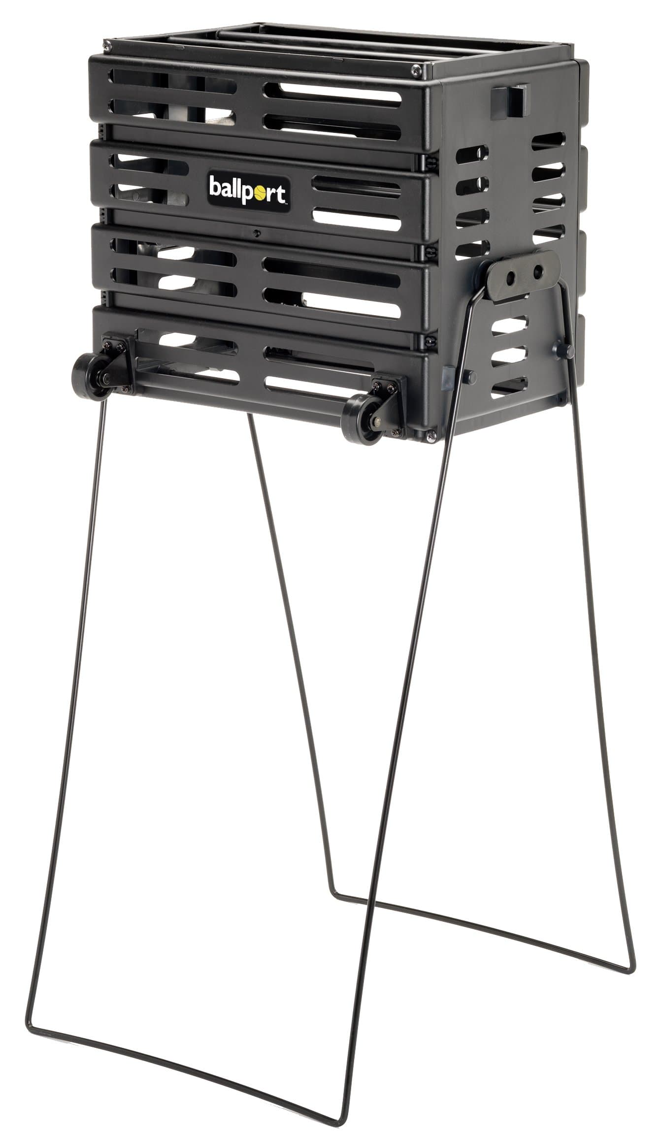 Tourna Ballport Deluxe Tennis Ball Hopper with Wheels - Holds 80 Balls