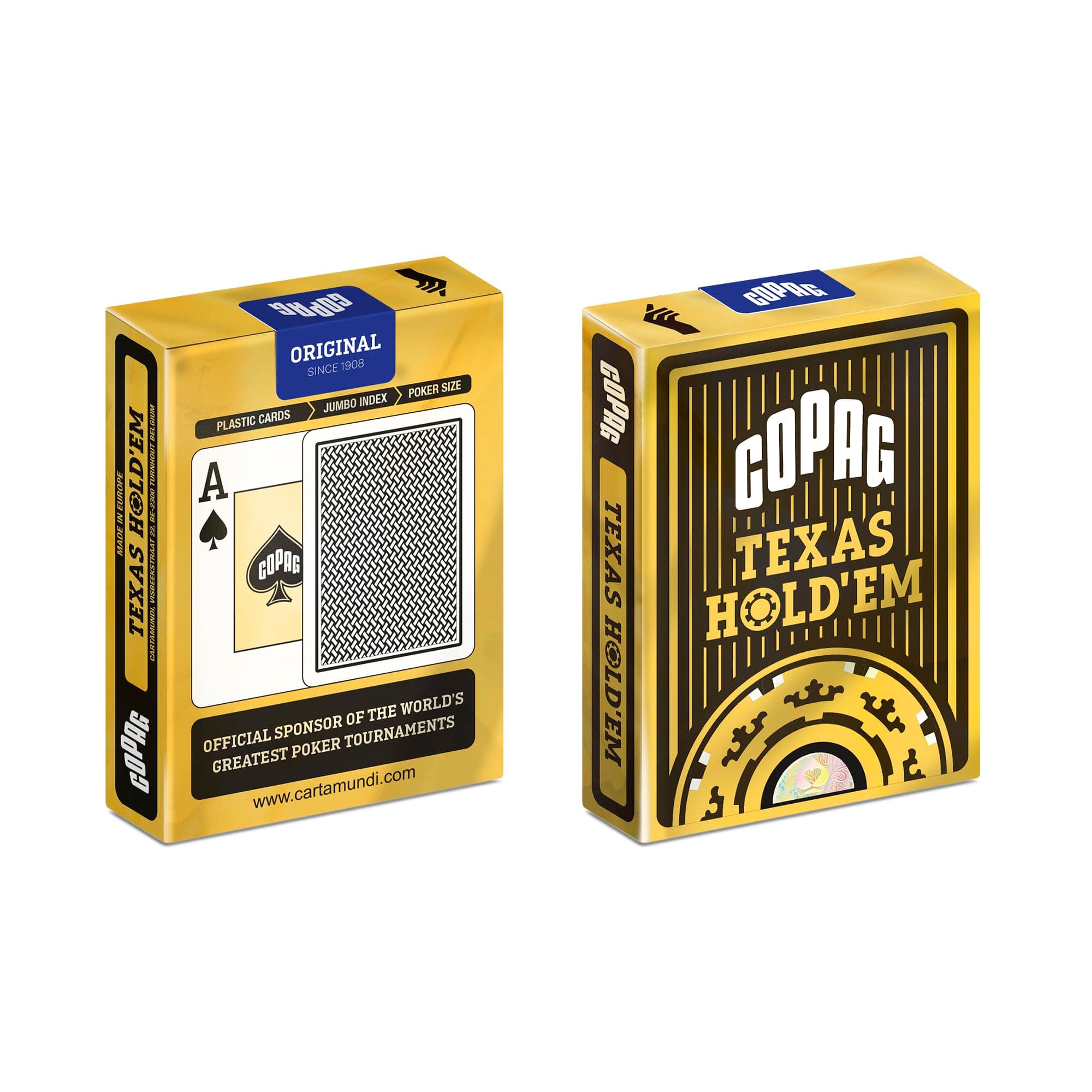 Copag Playing Cards Texas Holdem Gold - Jumbo Index (Black Back)