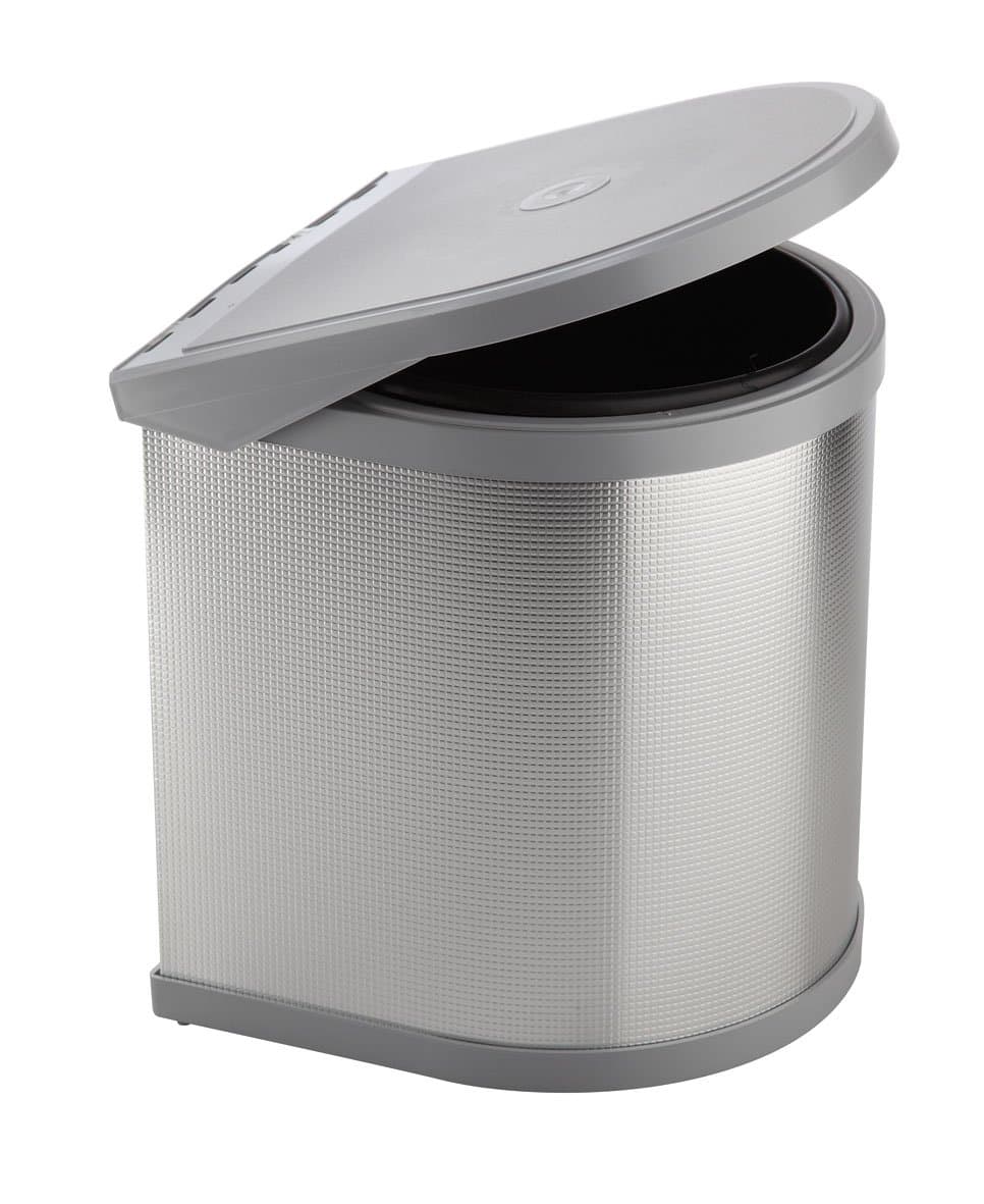 ELLETIPI Ring ppi607/1all.Automatic Door Bin for Base, Plastic and Aluminium, Grey, 27 x 27 x 32 cm