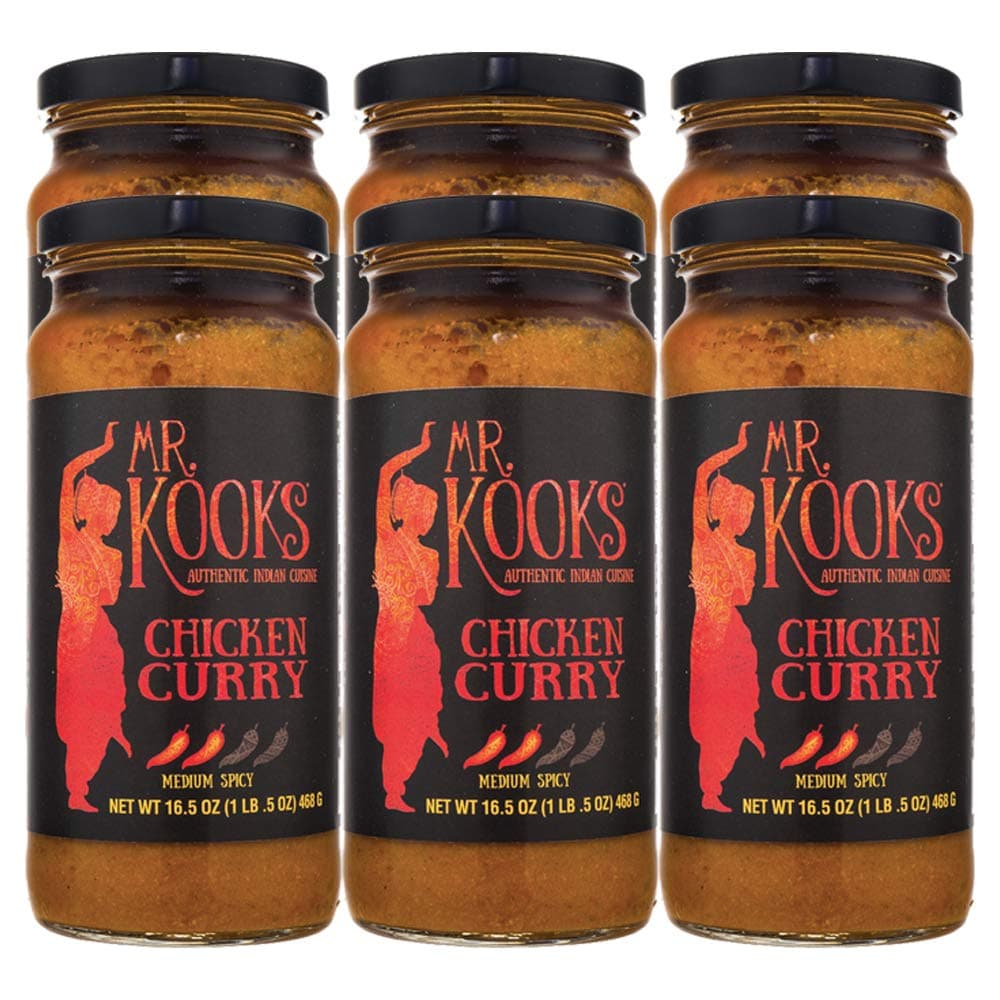 Mr Kooks Chicken Curry Sauce - 6 Pack of 16.5 OZ Jars