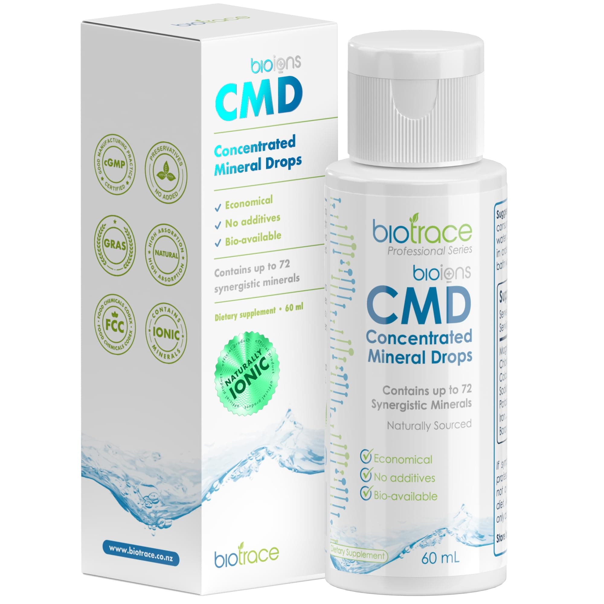 Dead Sea Trace Mineral Drops | 72+ Concentrated Trace Minerals, Ionic Liquid Magnesium, Chloride, Potassium | Low Sodium | Energy, Electrolytes, Hydration | 24 Day Supply, 2 fl oz (Pack of 1)