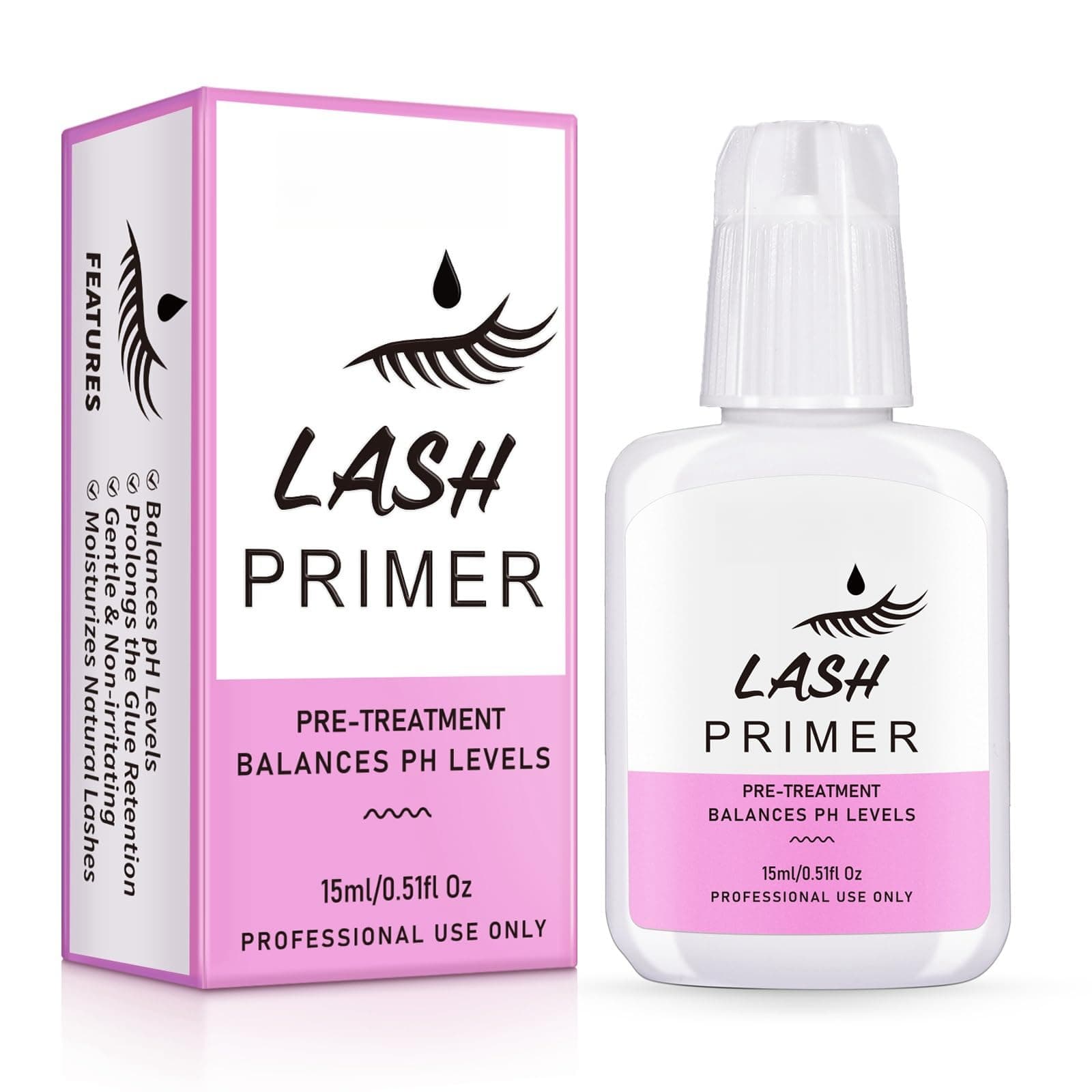 Lash Primer for Strong Hold 15ml Provide a Strong and Secure Hold for Your Lashes, Enhances Natural Lashes, for Eyelash Extensions, Odorless and Comfortable, Professional-Quality Results