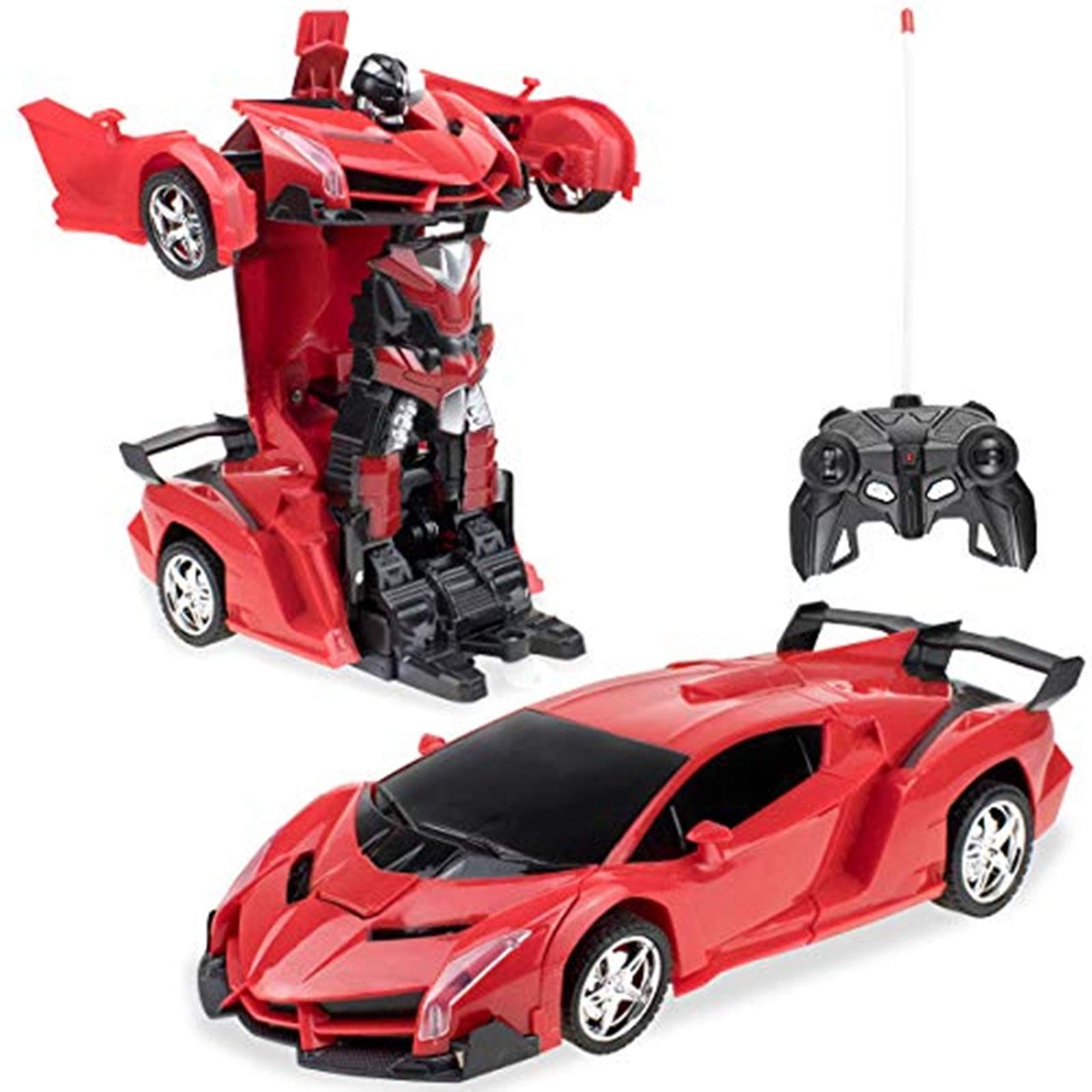 Deformation Robot Car Toy for Kids, Electric Car Model with Remote Controller,RC Car One Button Change into Robot Birthday Gift.