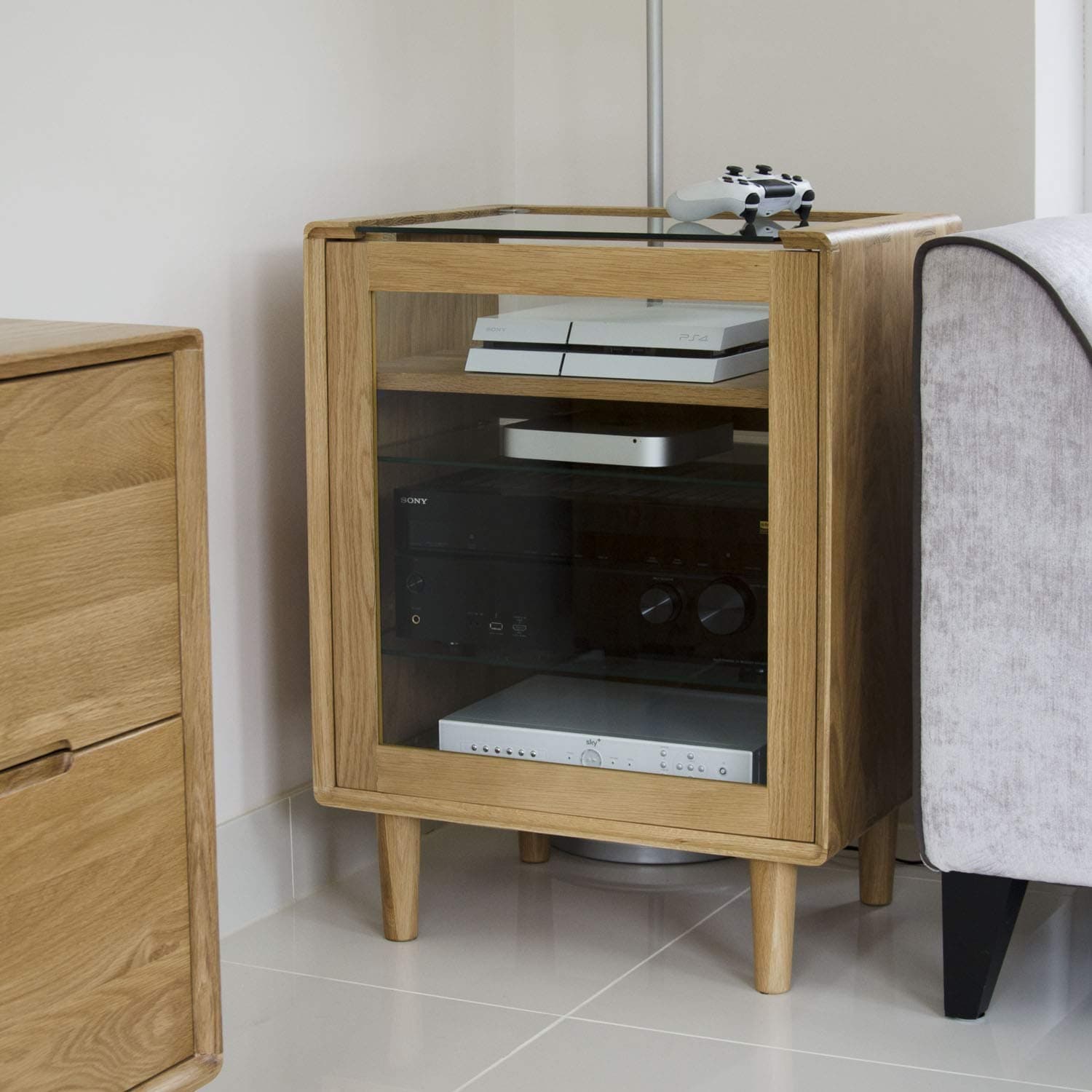 Scandic Solid Oak Furniture Hi-Fi Cabinet