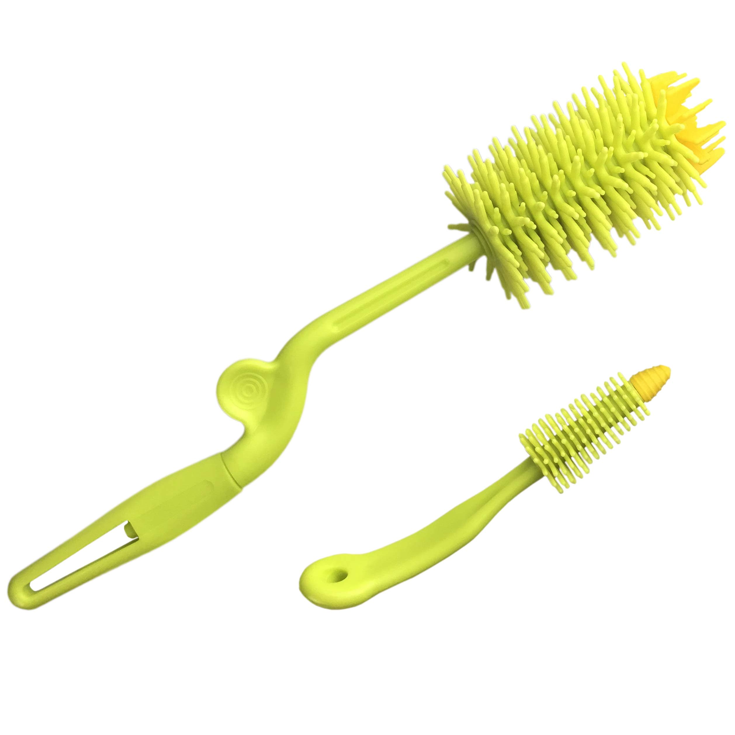 Silicone Baby Bottle Teat Cleaning Brush Set, Best for Cleaning Baby Bottles&Teat, Suitable for Cleaning All Kinds of Bottles, Teats, Vases and Jugs with Flexible Handle