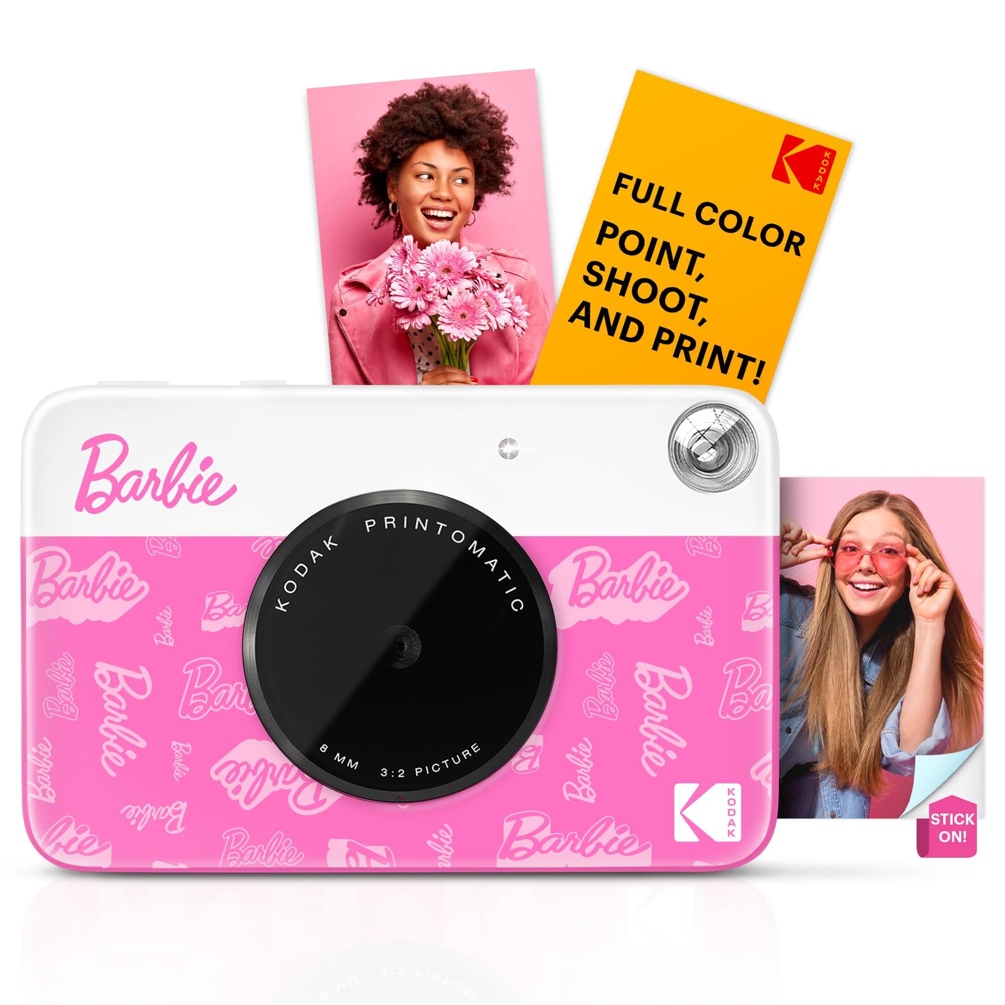 x Barbie Printomatic Full-Color Instant Print Digital Camera, 5MP Portable Barbie Camera, Zink 2x3" (5.1x7.5 cm) Sticky-Back Photo Paper, Gift for Christmas, Holiday, Birthday, Signature Style