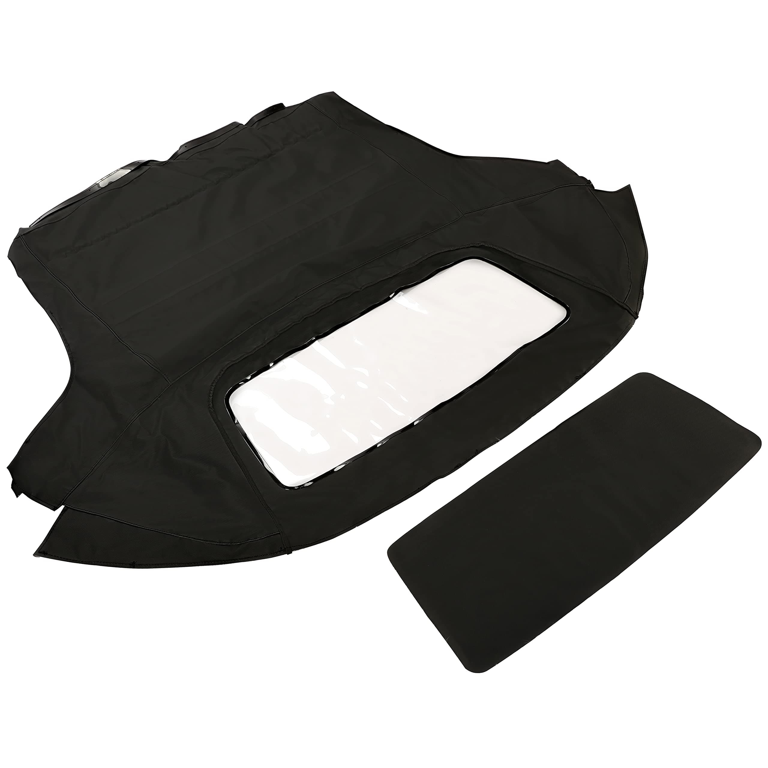 HECASA Replacement Convertible Soft Top Compatible with 2000-2007 Toyota MR2 Spyder with Plastic Window, Black Cabrio Premium Grade Sailcloth Vinyl