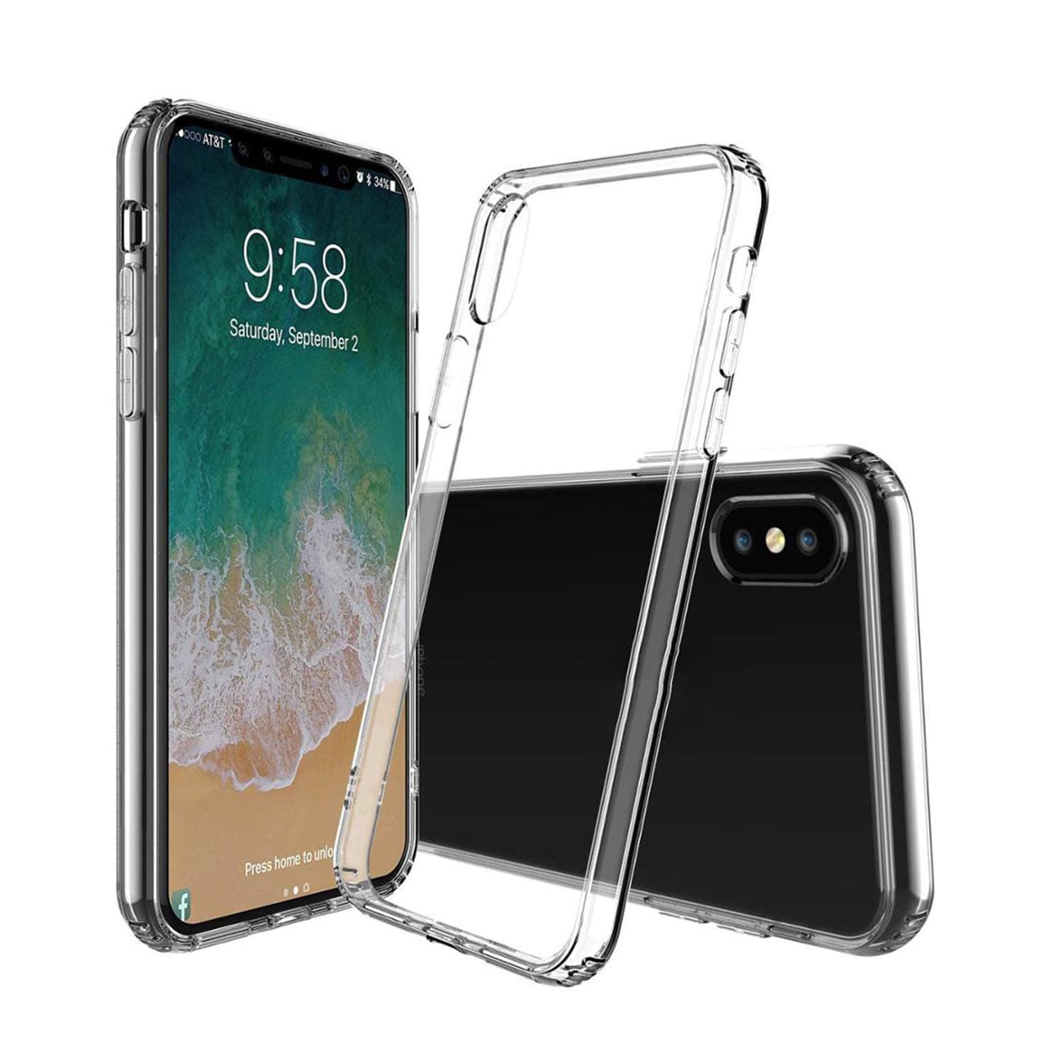 GRIPP® Hugo Shock Proof Hard Back Soft Black Bumper Anti Scratch Ultra-Thin & Lightweight Transparent Case Cover Compatible with Apple iPhone Xs MAX Drop Protection - Crystal Clear
