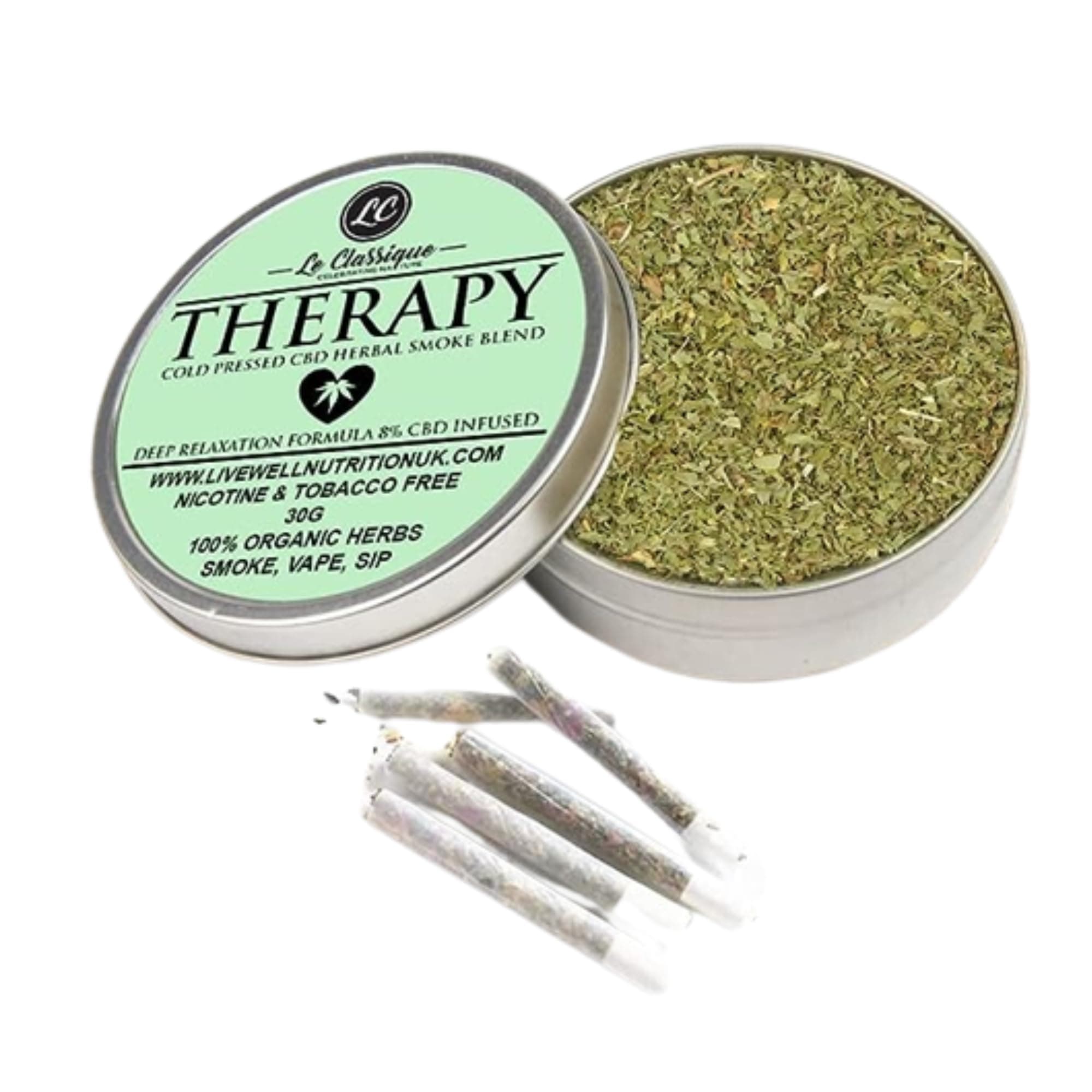Le Classique Herbal Vaping Herb (Therapy Blend) Deep Relaxation Formula Nicotine & Tobacco Free Extra Special Blend, Vaped, or Delicious Tea 30g With Free Gift