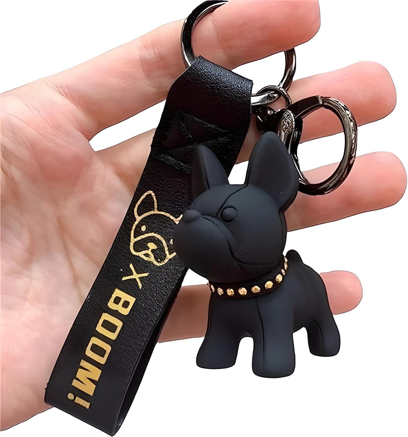 Adorable French Bulldog Keychain - Cute & Durable Frenchie Bulldog Charm - Ideal for Dog Lovers & Pet Owners