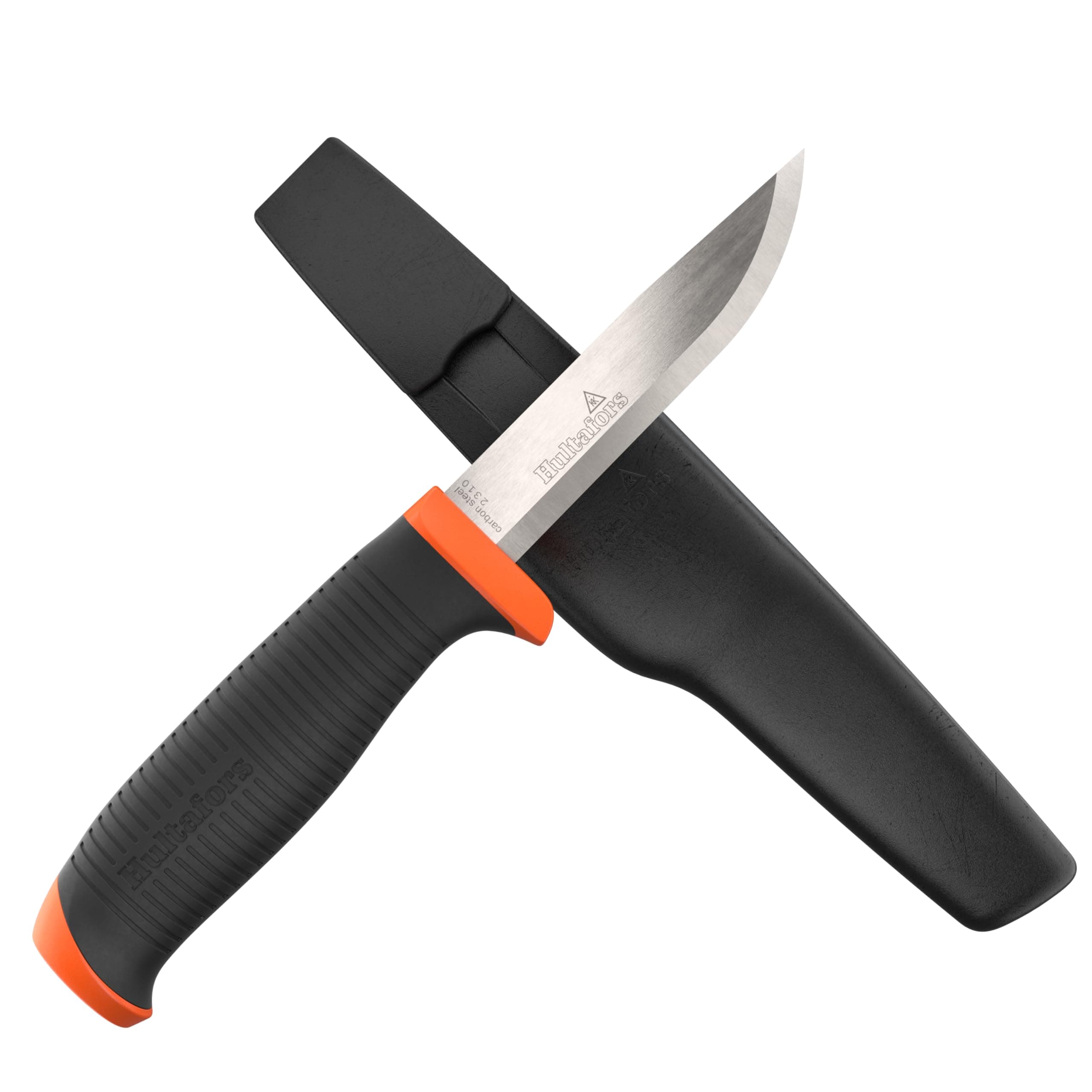 Craftsman's knife HVK GH I All-purpose knife with non-slip Santoprene® handle and premium carbon steel blade I Including holster and holder for working trousers I 380210