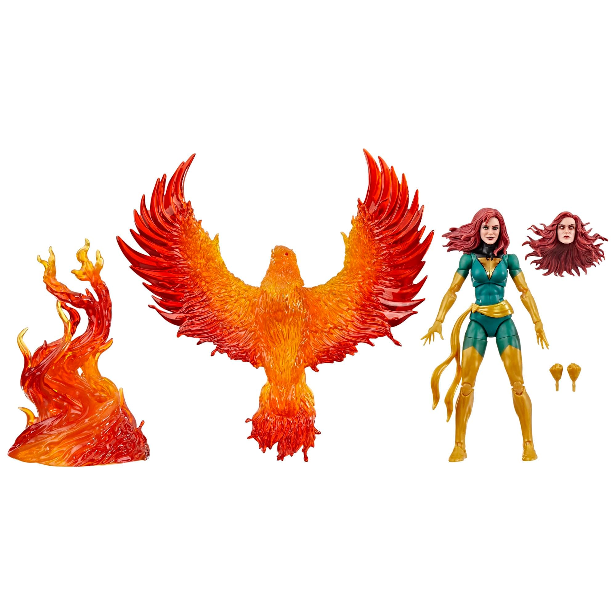 Legends Series Jean Grey with Phoenix Force Display, Deluxe X-Men Comics Collectible 6-Inch Action Figure