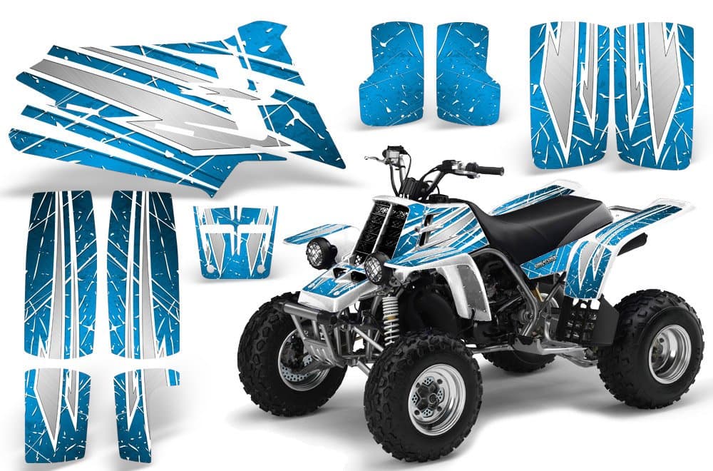 Graphics Kit Decals Stickers for Yamaha Banshee 350 Graphics Rockin 80s White Blue Ice