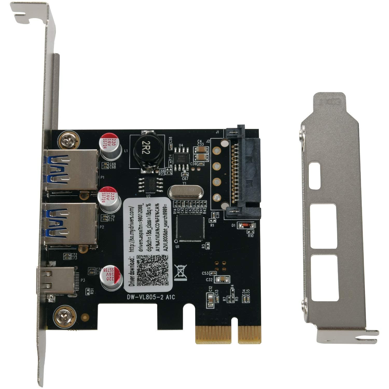 Naliovker Usb 3.1 Type C Pcie Expansion Card Pci-E To 1 Type C And 2 Type A 3.0 Usb Pci Express Controller Hub For Desktop Pc