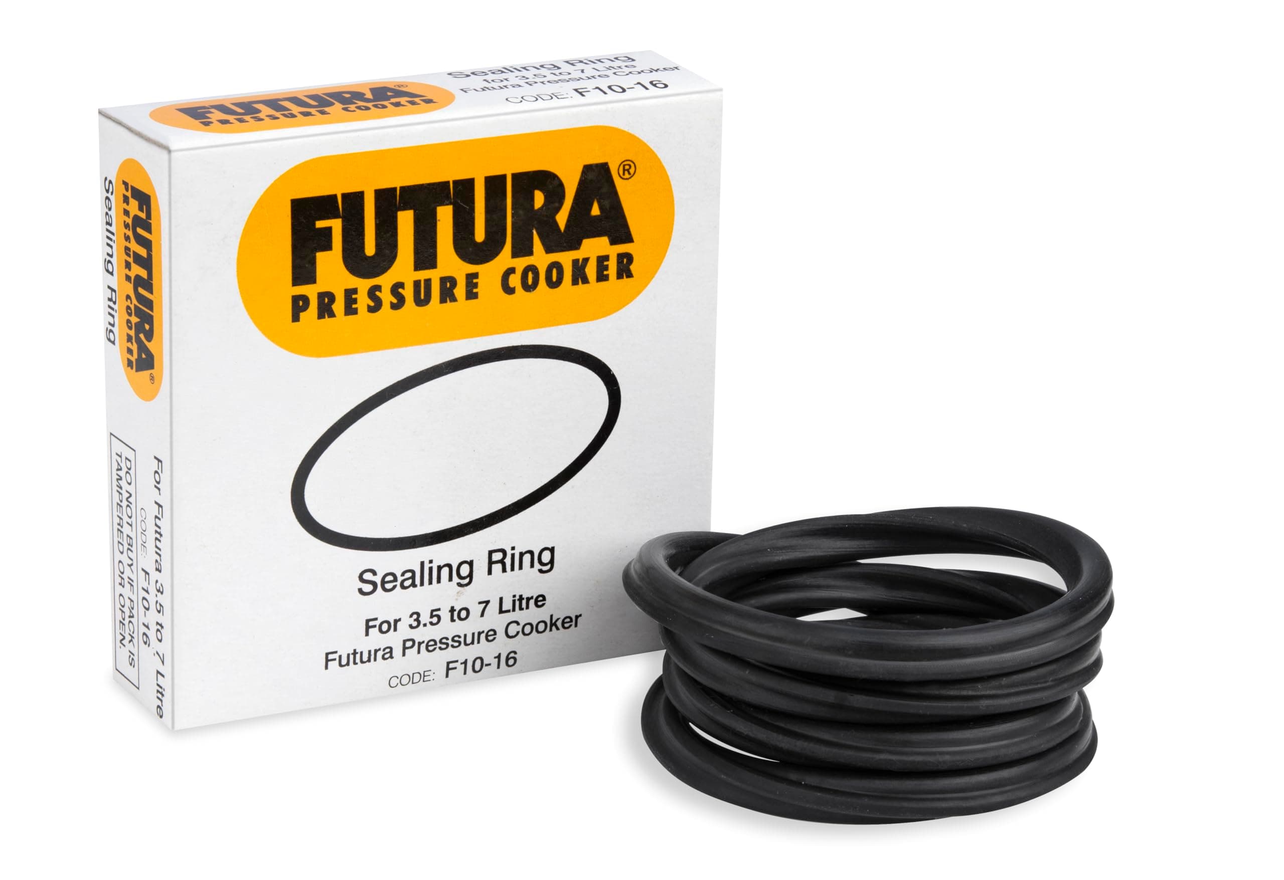 FUTURA Rubber Futura Sealing Ring For 3.5 Litre To 7 Litre Futura Pressure Cookers, Black, Standard (F10-16)