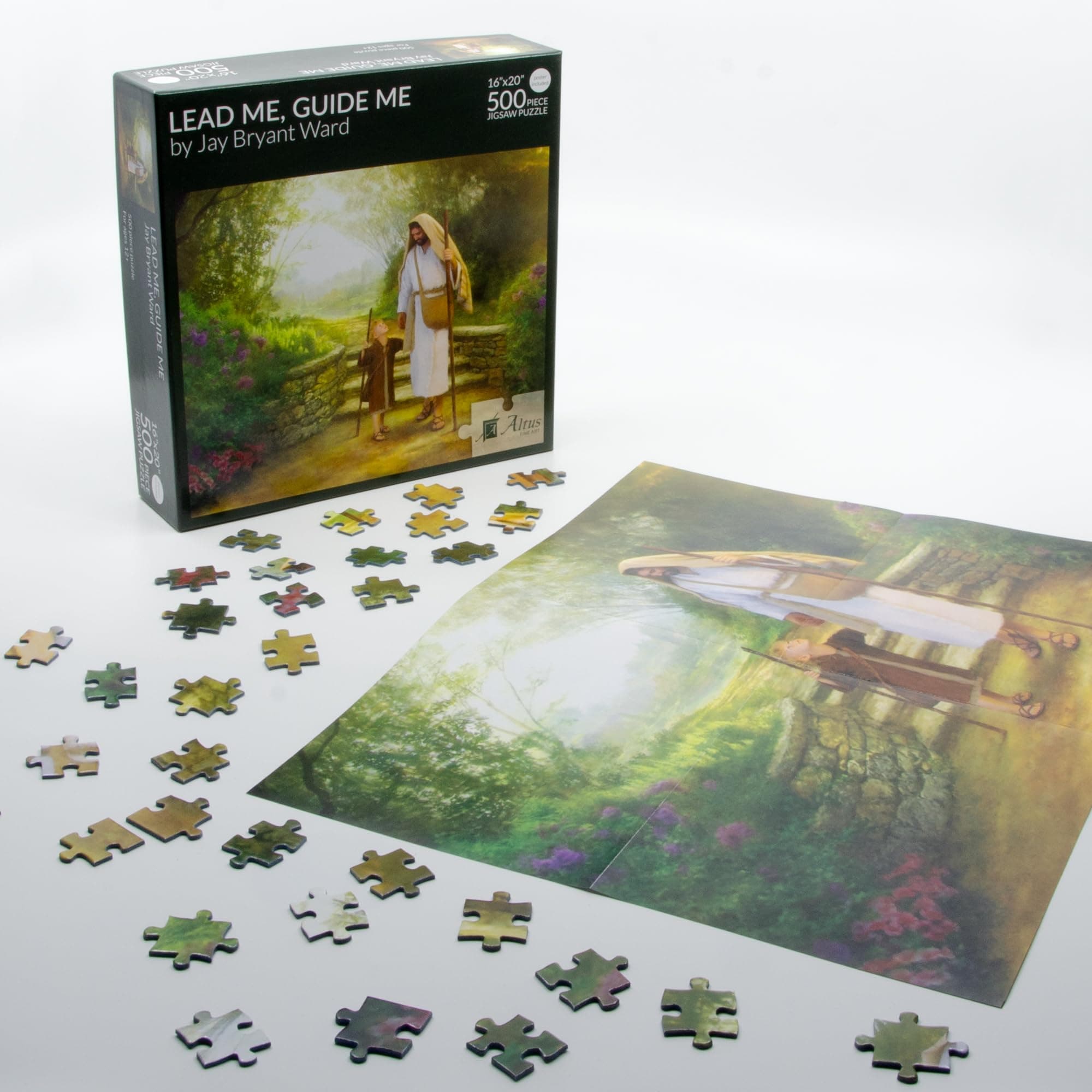 Altus Fine Art 500 Piece Jigsaw Puzzle - Lead Me, Guide Me by Jay Bryant Ward- Christian Puzzle- Inspirational Bible Artwork