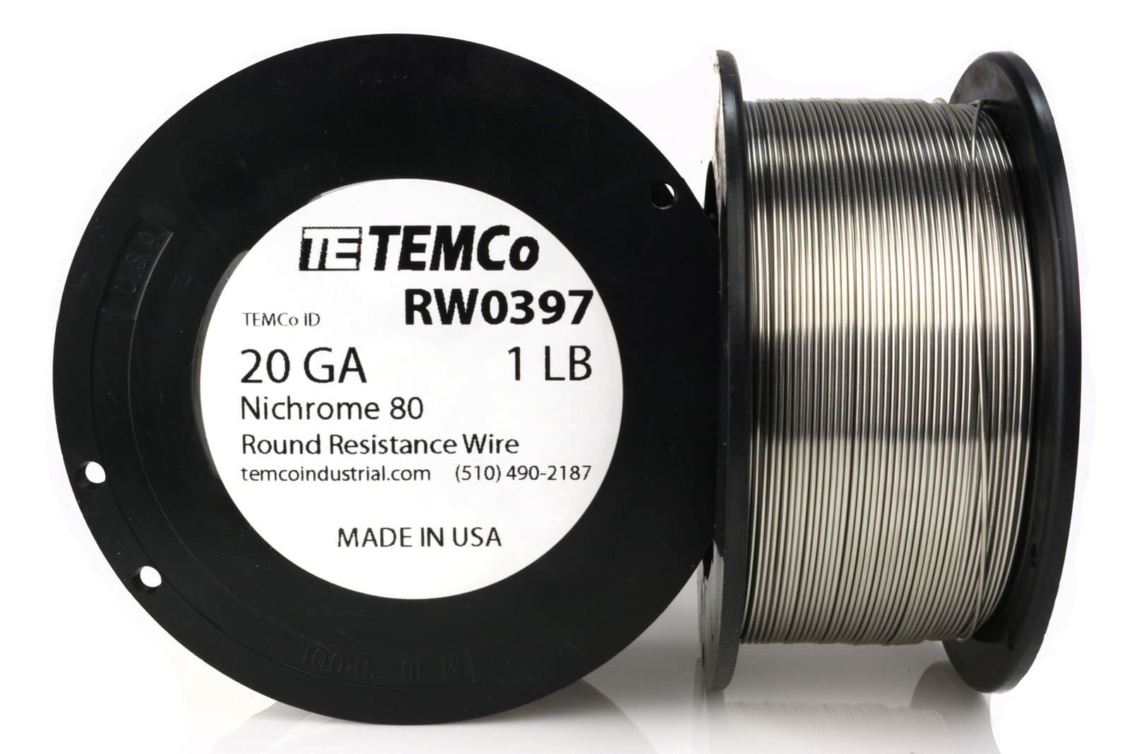 TEMCo Nichrome 80 series wire 20 Gauge 1 lb (341ft) Resistance AWG ga