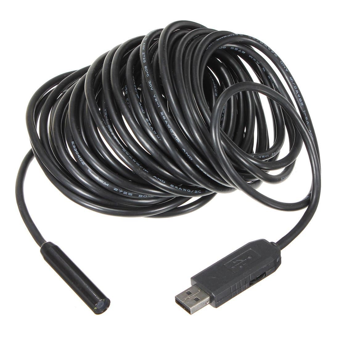 Uhold®5m 4 Leds Waterproof USB Endoscope Borescope LED Inspection Snake Tube Pipe Camera