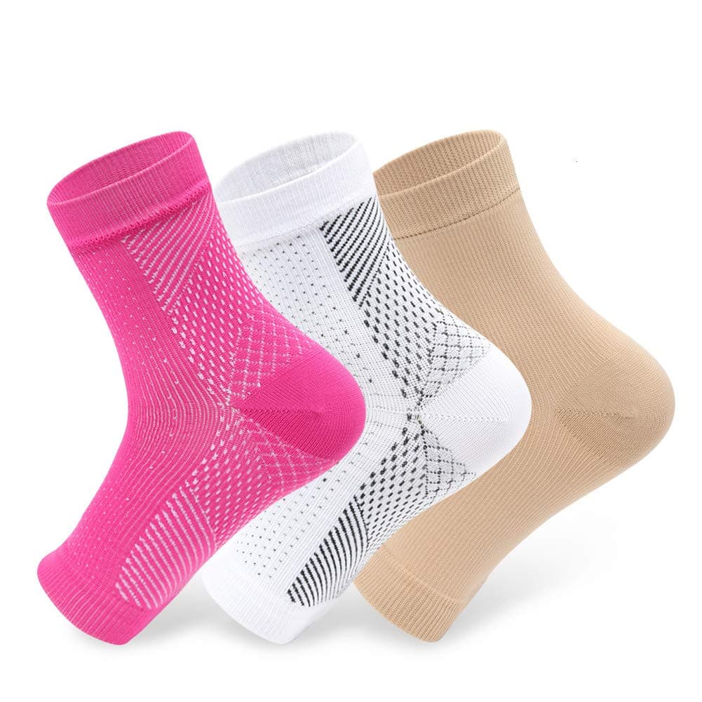 Plantar Fasciitis Compression Socks, 20-30 mmHg Foot Sleeves Ankle Sleeve for Ankle/Heel Support, Relieve Foot Arch Pain, Increase Blood Circulation, Reduce Foot Swelling(3 Pairs，6-10)