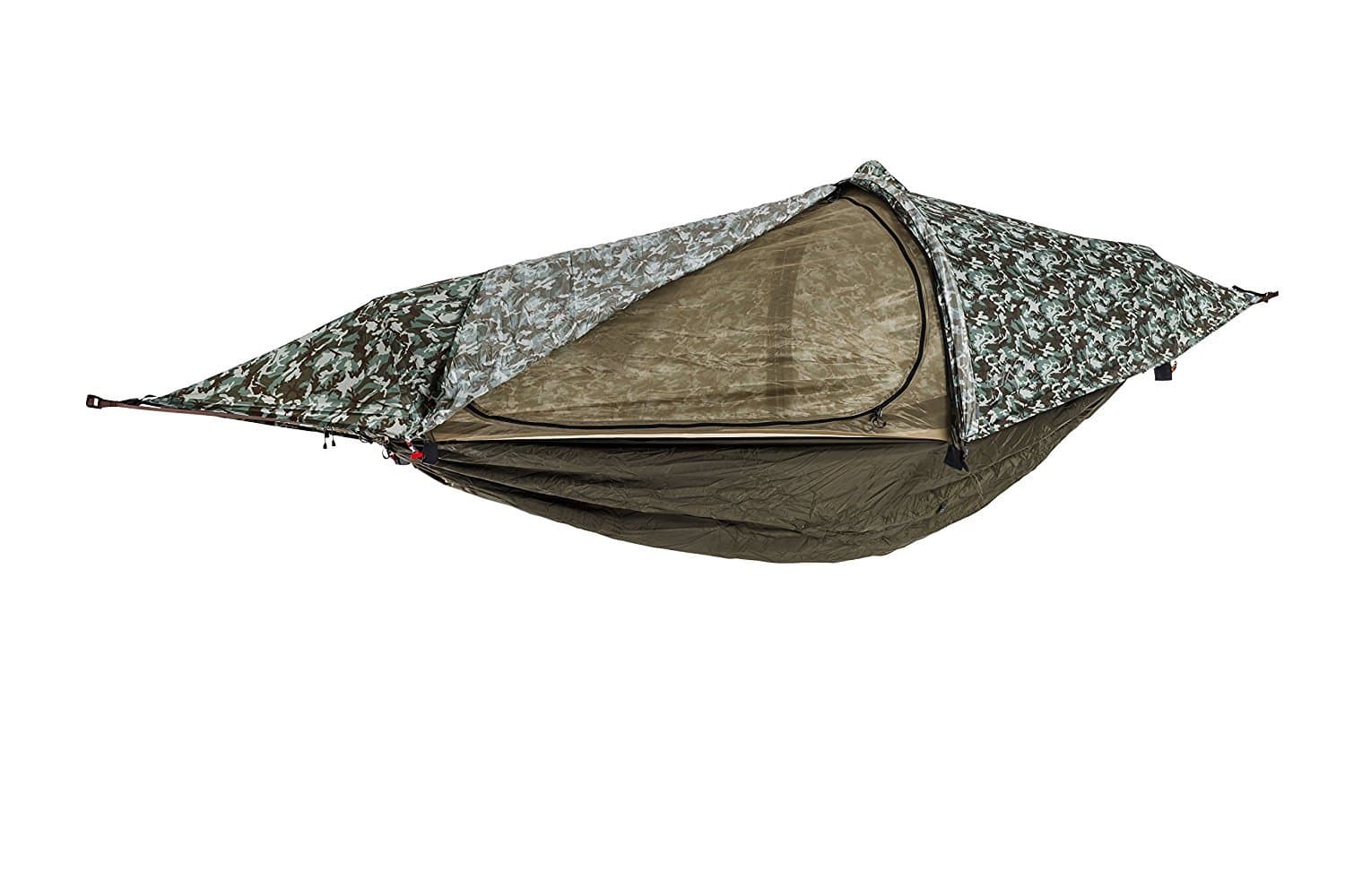 flying tent: Unique All-in-ONE Hammock Tent, Bivy Tent, Hammock and Rain Poncho + Fine Mesh Mosquito Net - Camouflage