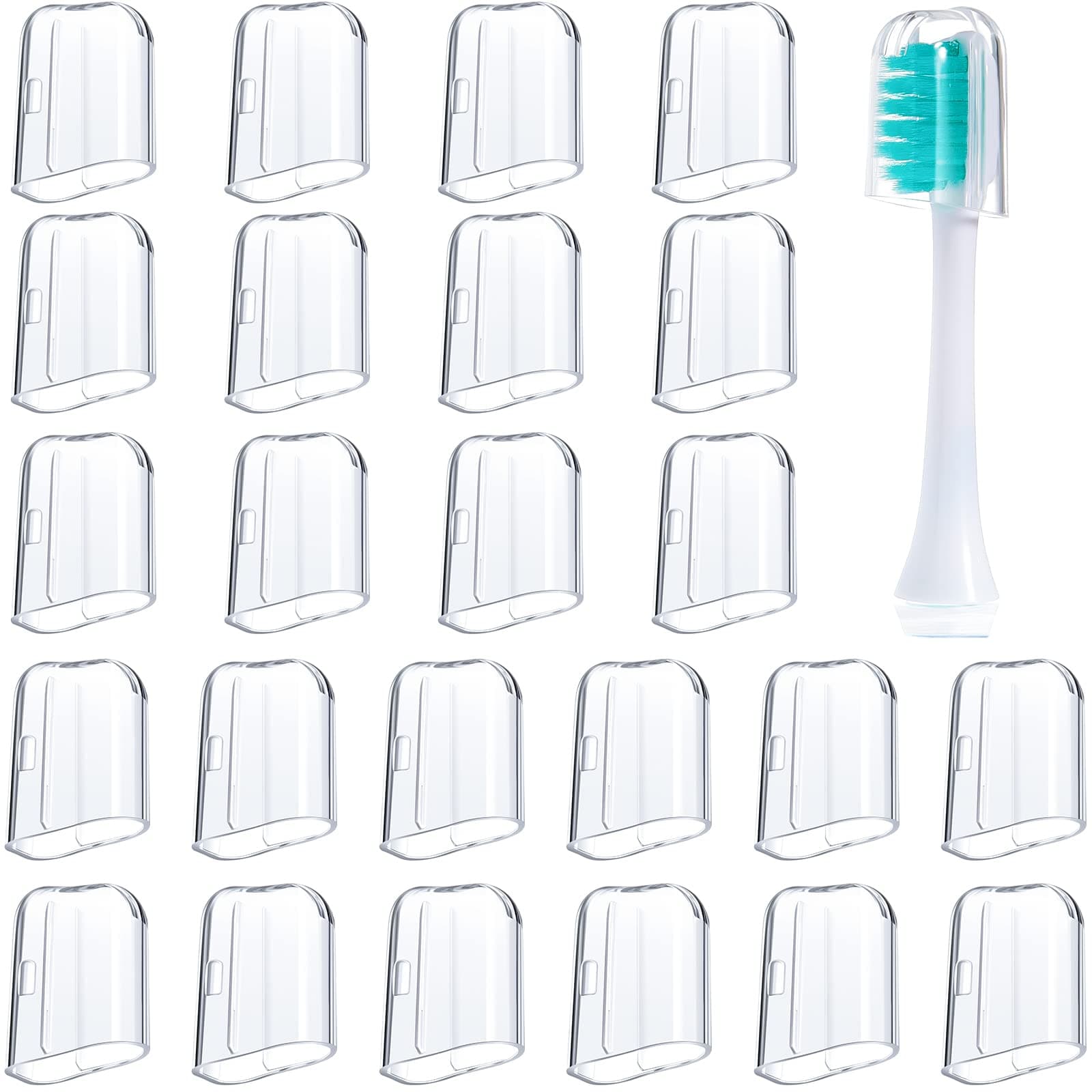 Honeydak24 Pcs Reusable Toothbrush Cover Compatible with Sonic Electric Toothbrush Replacement Head Transparent Toothbrush Case Toothbrush Cover Cap for Healthy Brushing and Storage Travel
