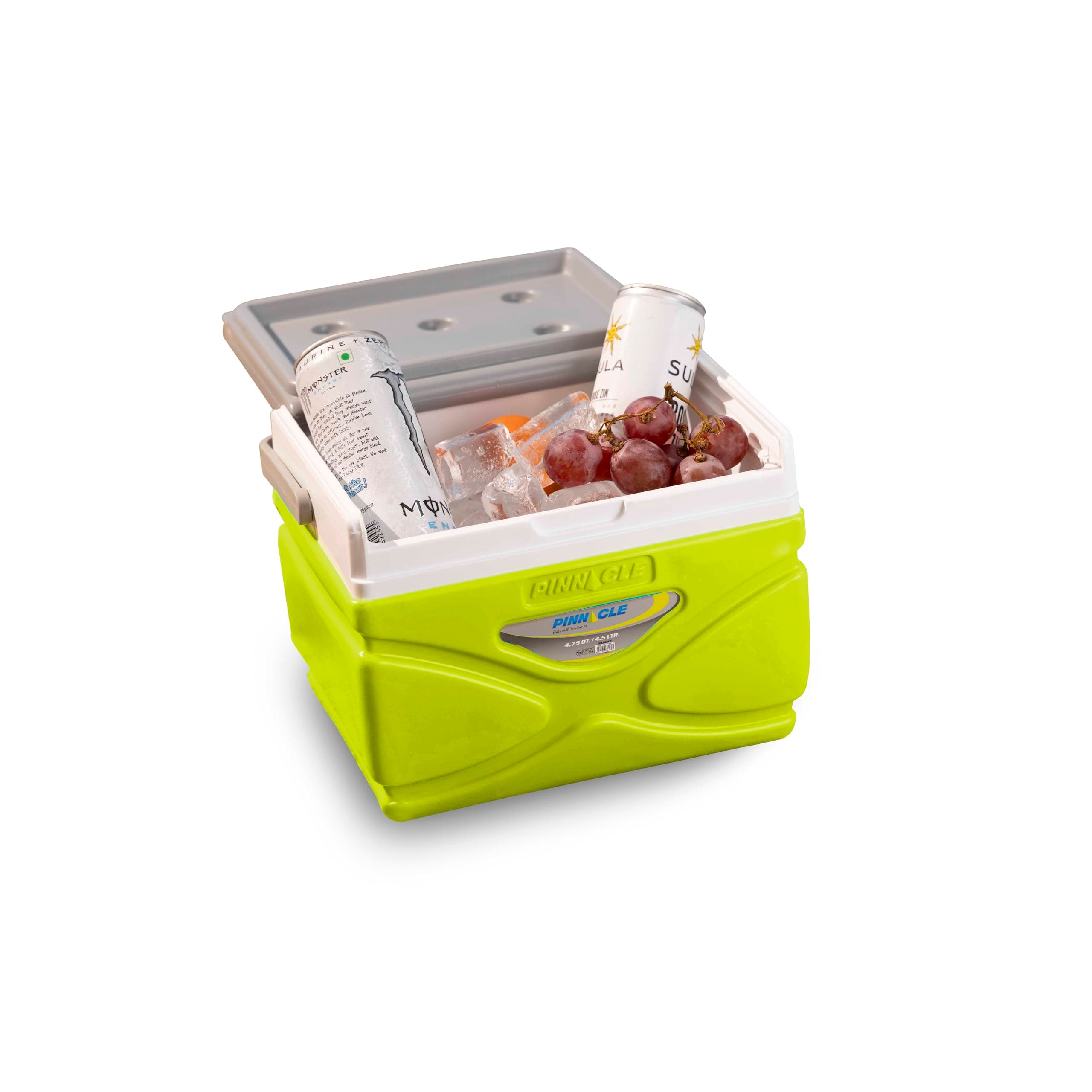 Pinnacle Prudence 4.5L Chiller Ice Box | Fits 6 Cans | Hold Ice Upto 24hrs | Lid Used as Tray | Portable Insulated Cooler IceBox for Car Travel,Camping,Parties,Medical,Picnics,Sports