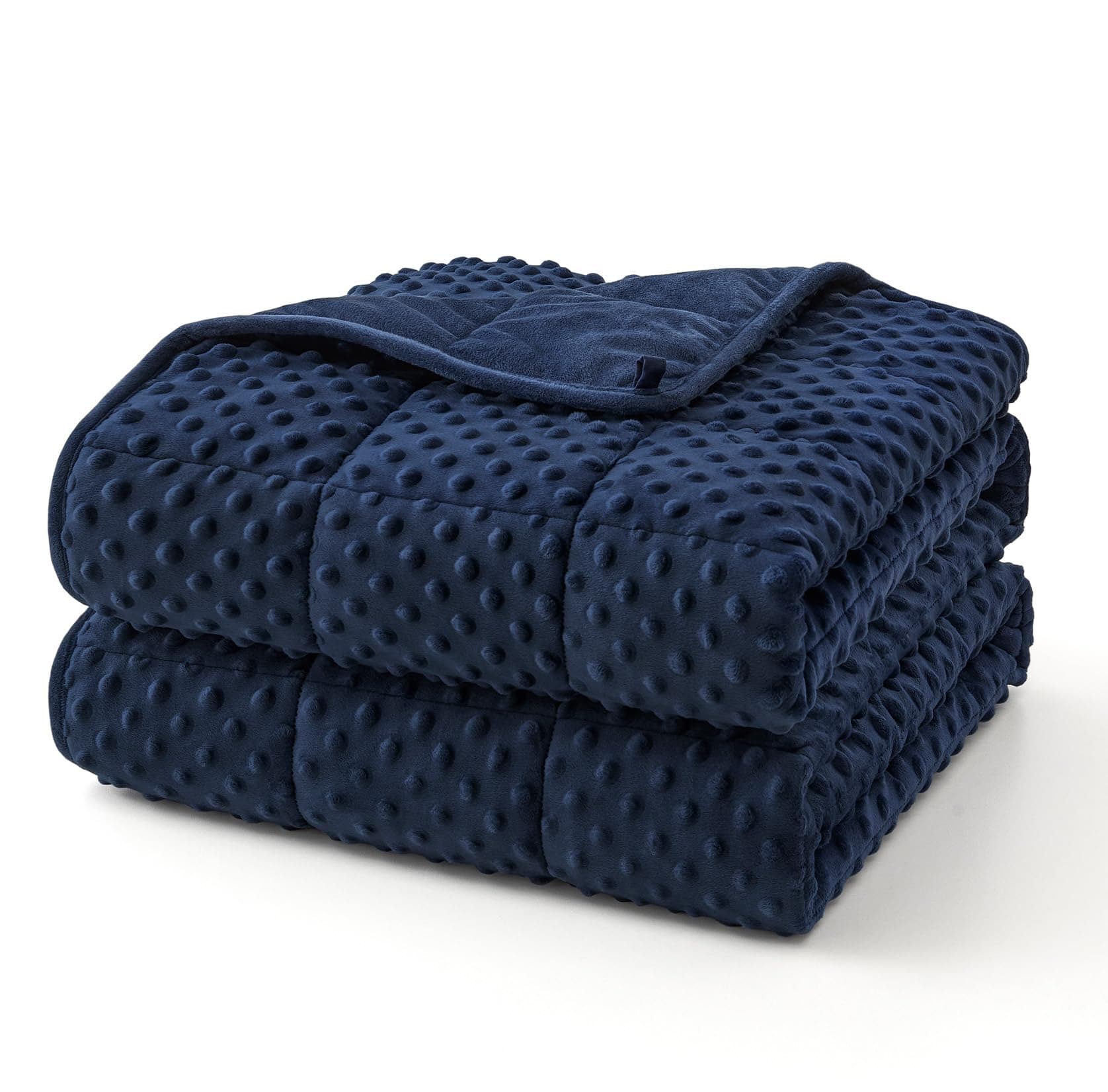 Topcee Weighted Blanket for Adults (15lbs 48"x72"), Minky Dots Heavy Blanket for 140-160lbs Sleeping, Soft, Cozy and Cooling Weighted Throw Blankets, Machine Washable, Blue