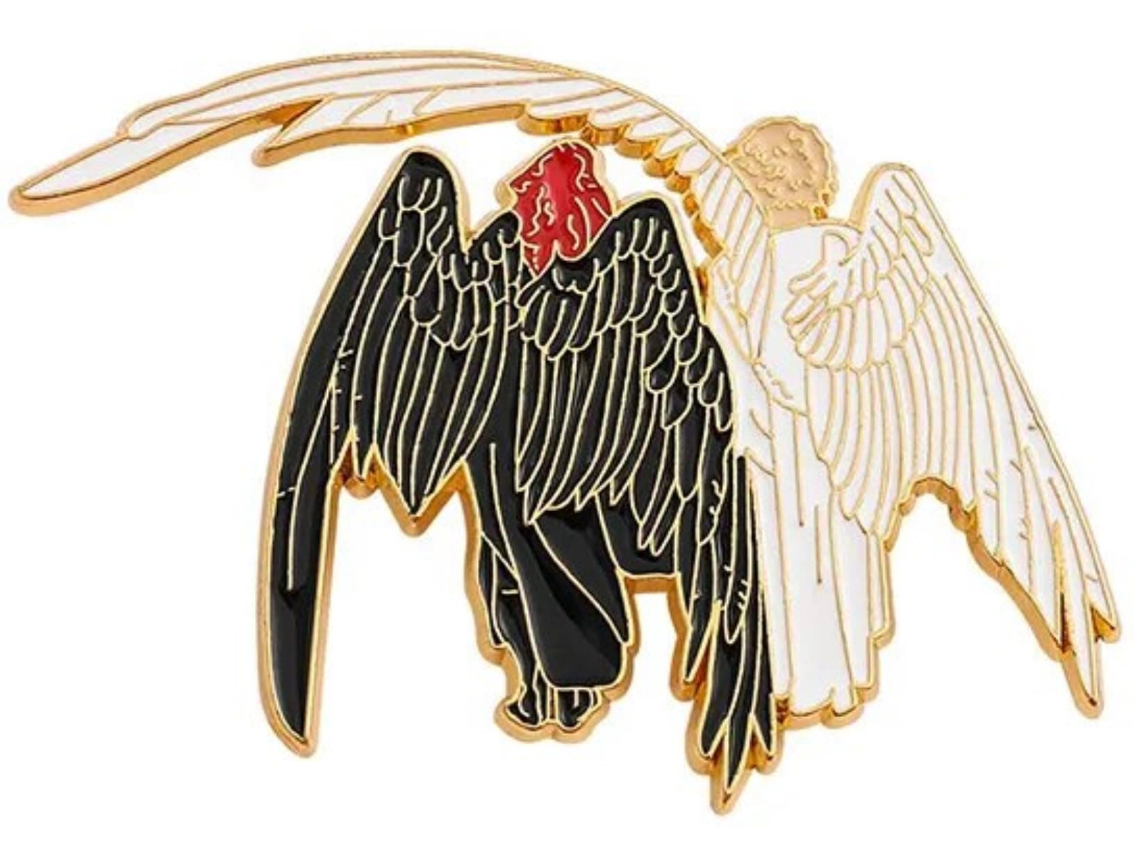 Good Omens Angel and Demon Wings Ineffable TV Show 2.6" Enamel Pin Badge
