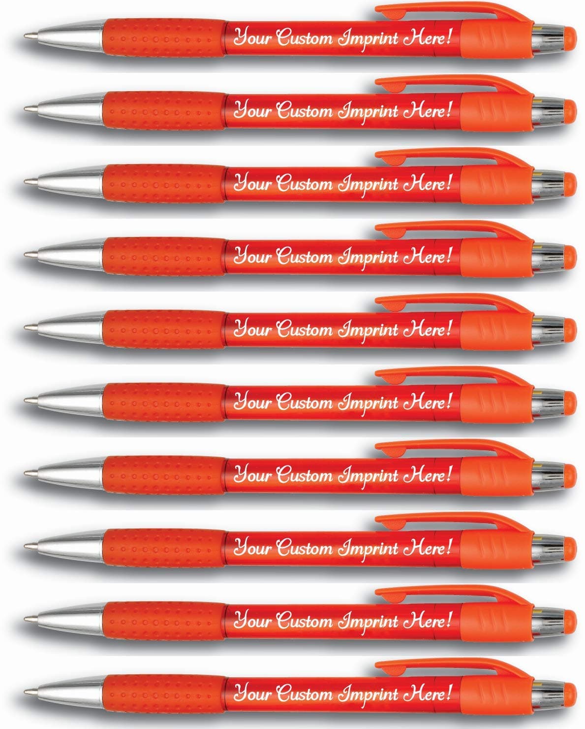 Express Pencils Personalized Ballpoint Pen - The Cutey Click Custom Printed - Full color Name/Logo/Text/Message - Personalization - 12 Qty (Translucent Orange)