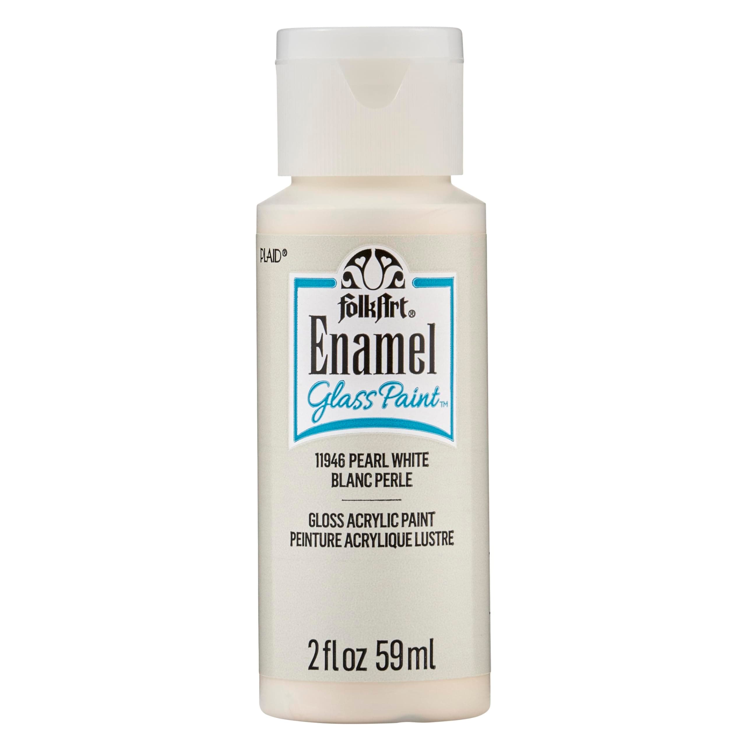 Enamel Acrylic Craft Paint, Pearl White 2 fl oz Premium Matte Finish Paint, Perfect For Easy To Apply DIY Arts And Crafts, 11946