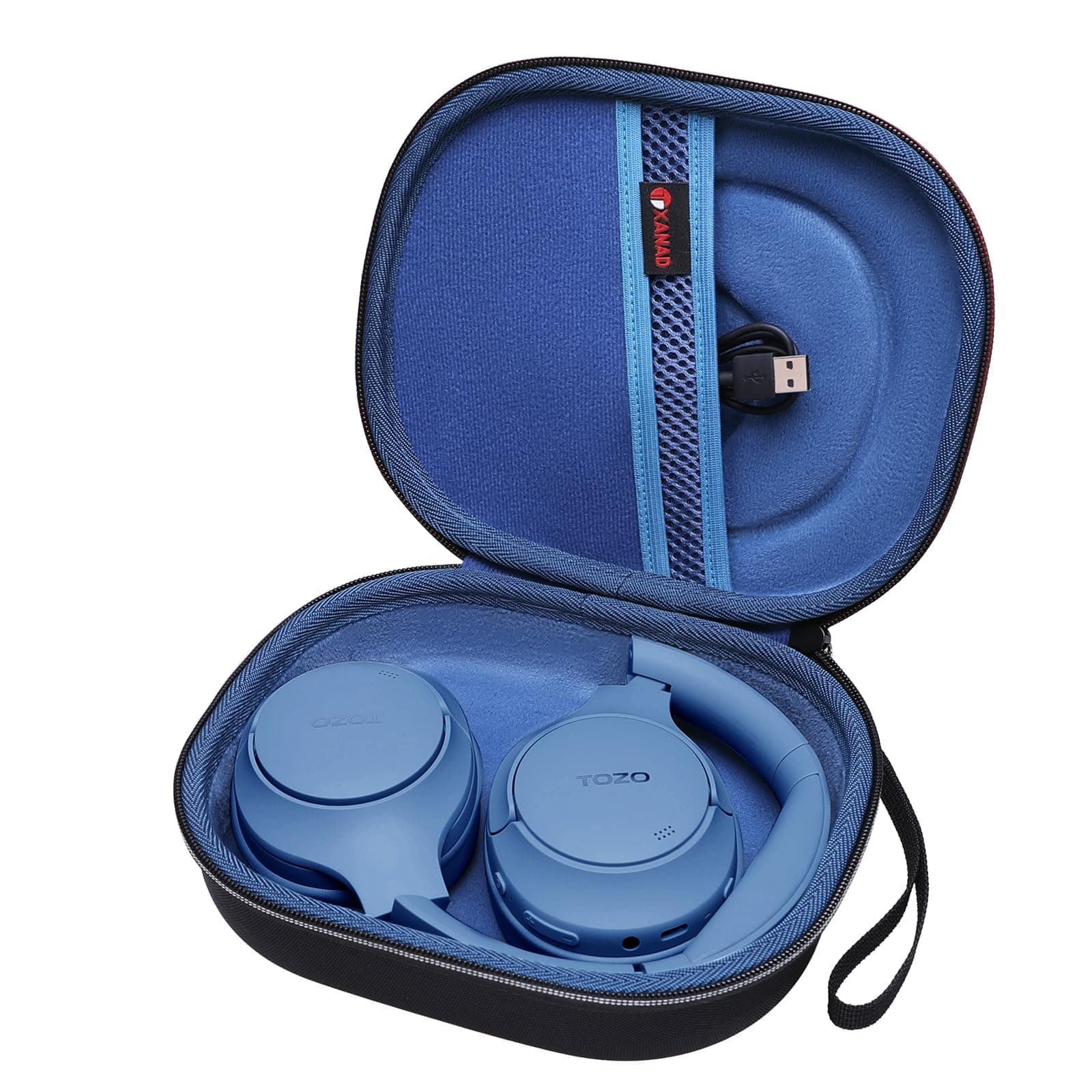 XANAD Hard Case for Bose QuietComfort, QC Ultra, QC 45, QC 35, QC45 SE, QC SE Wireless Noise Cancelling Headphones, Soundcore H30i On-Ear Headphones(Outer Black+Inner Blue)