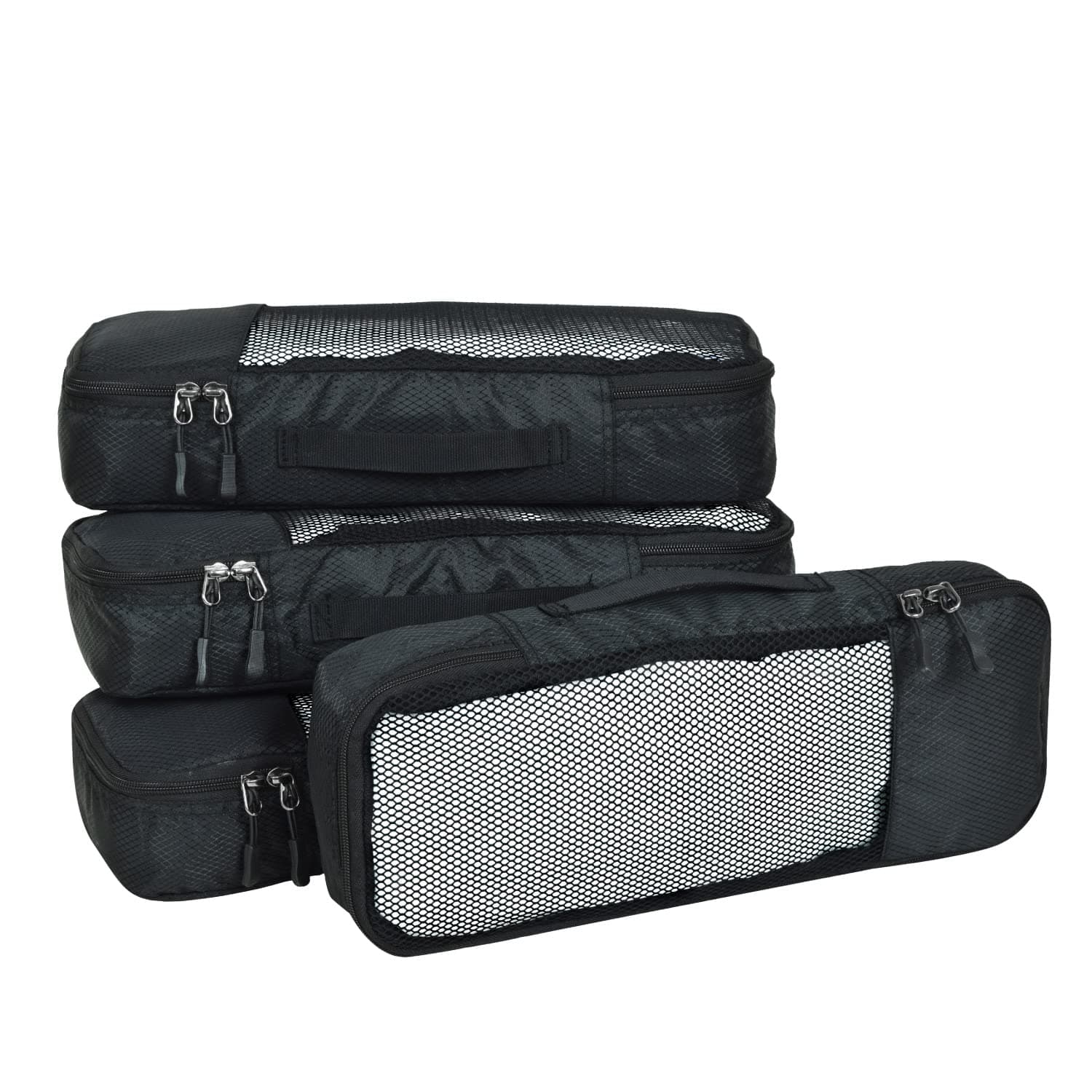 FATMUGFATMUG Packing Cubes/Travel Pouch/Bagpack Suitcase Organiser/Set of 4 - Slim Size, Black, Slim, Travel Accessories