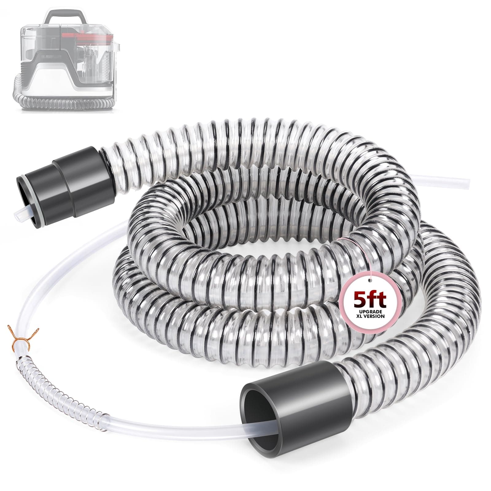 Upgrade XL Version Extension Hose Attachment Compatible with Hoover Clean Slate & Spotless Carpet Cleaner FH15000V, FH11300, FH14000, FH14000V, BH14000V, 60 Inch Carpet Cleaner Tube Replacement Parts