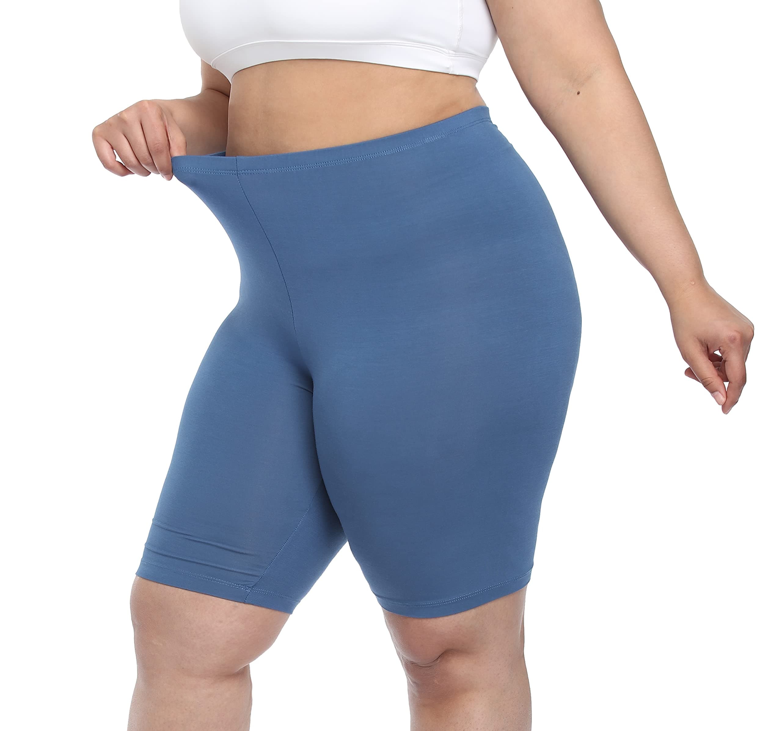 Women's Plus Size Short Leggings Ultra Soft Modal Cotton Shorts Under Dresses Mid Thigh Leggings Pants